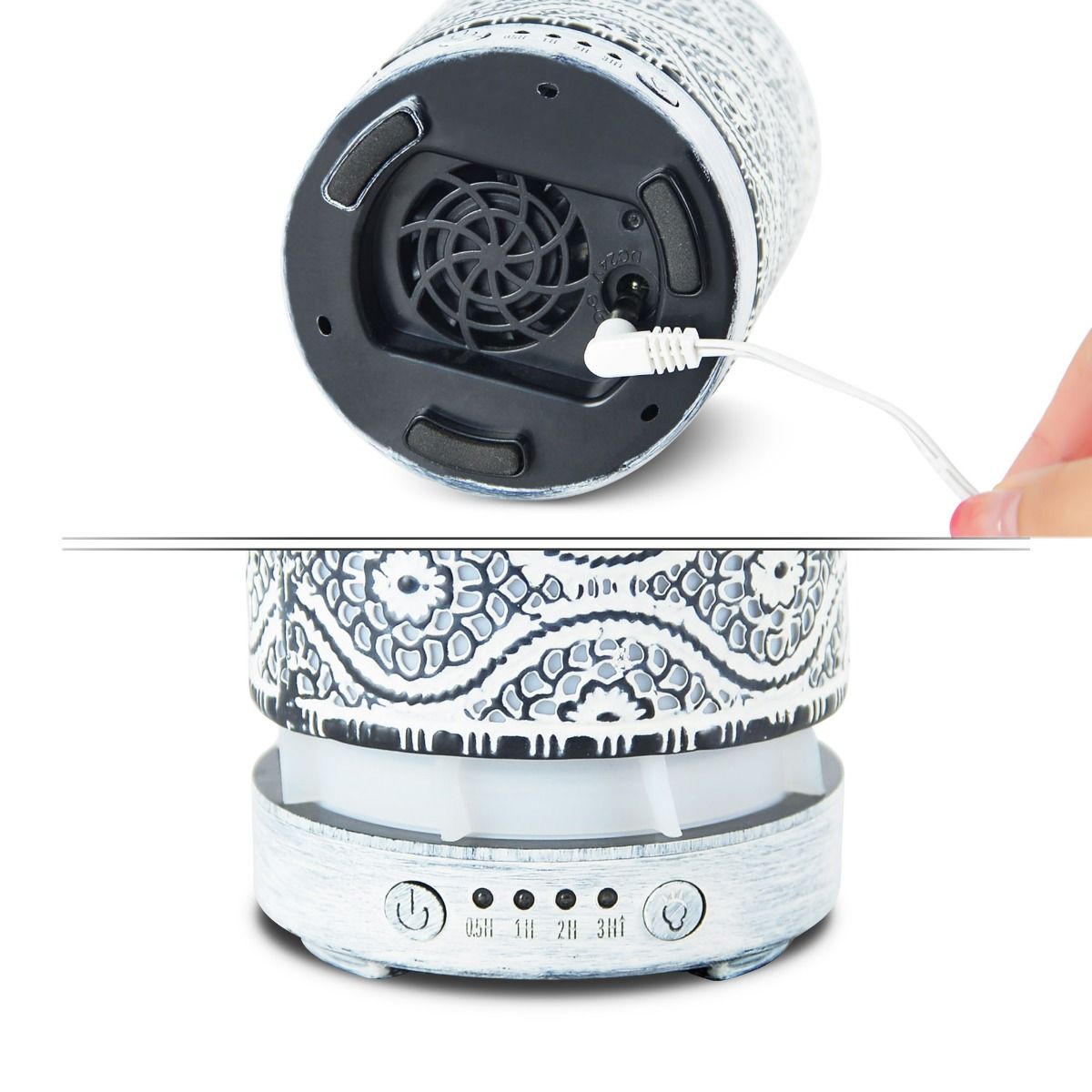 activiva 100ml Metal Essential Oil and Aroma Diffuser-Vintage White 4