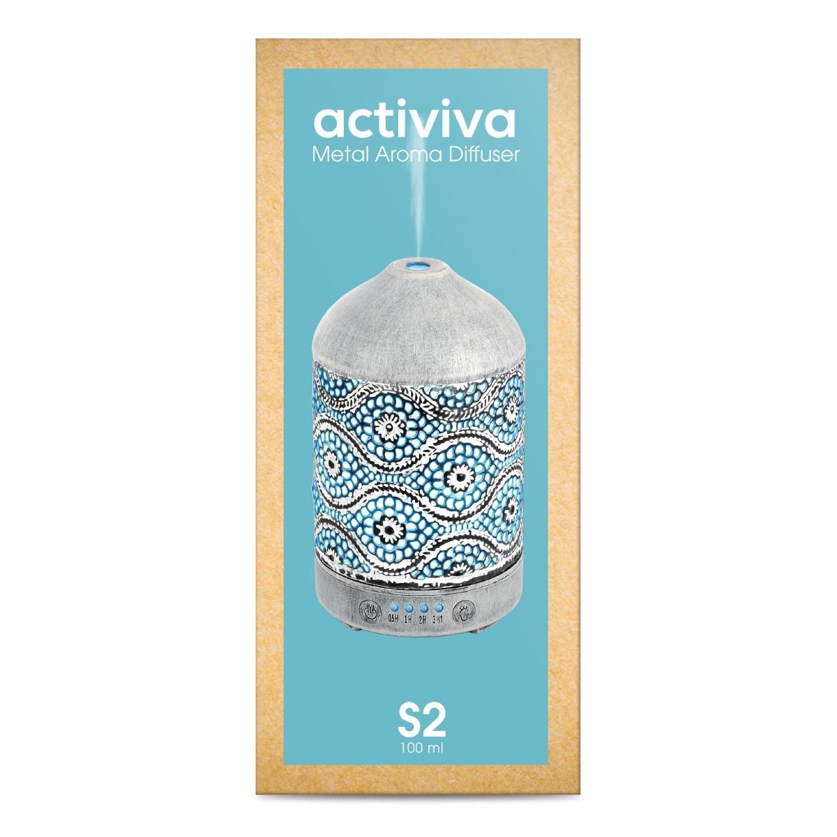 activiva 100ml Metal Essential Oil and Aroma Diffuser-Vintage White 6