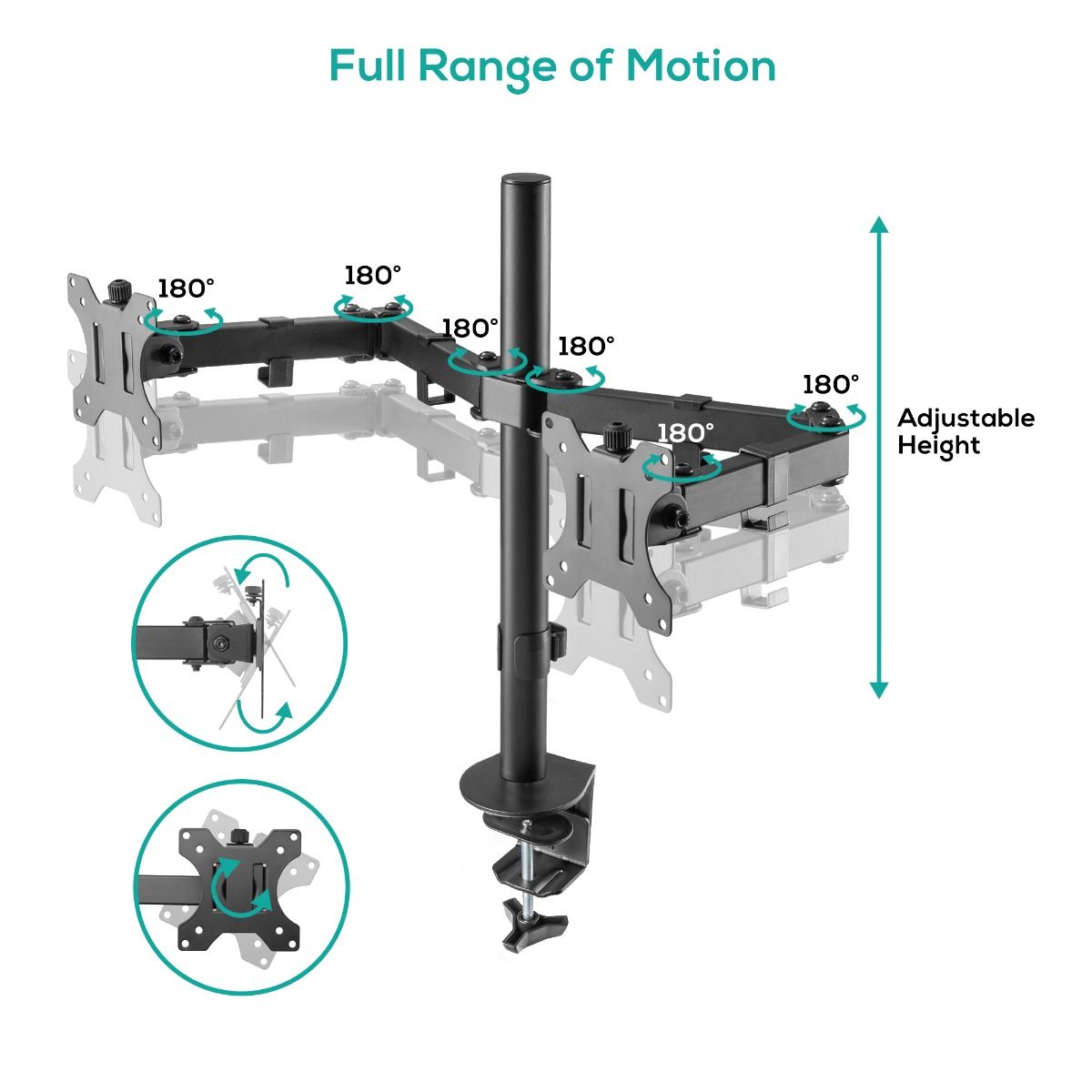 activiva ErgoLife Dual Monitor Screen Double Joint Monitor Arm 3