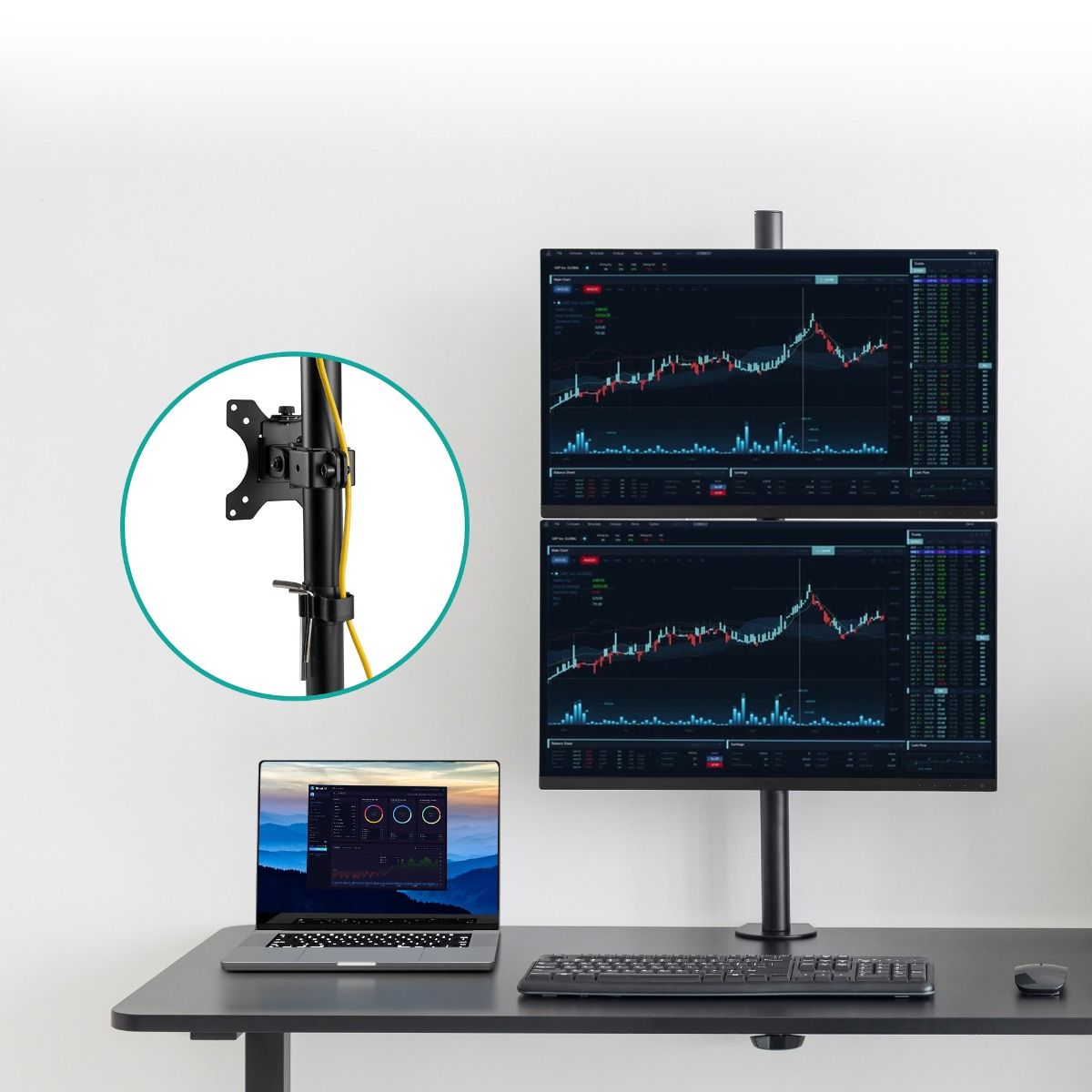 activiva Dual-Screen Articulating Vertical Monitor Arm 4