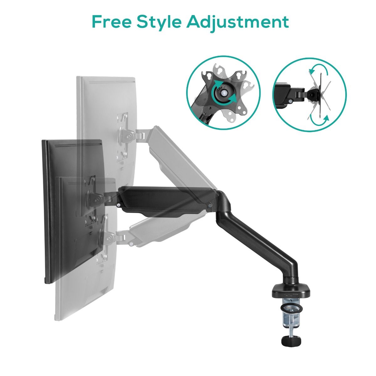 activiva ErgoLife Single Monitor Screen Steel Gas Spring Monitor Arm 3