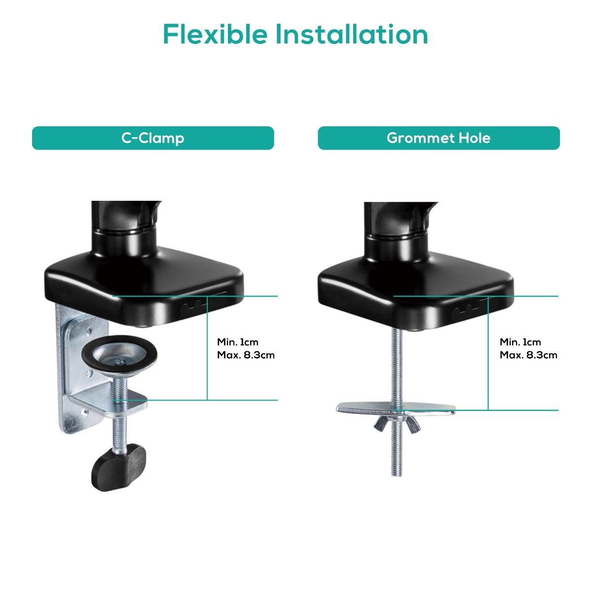 activiva ErgoLife Single Monitor Screen Steel Gas Spring Monitor Arm 5