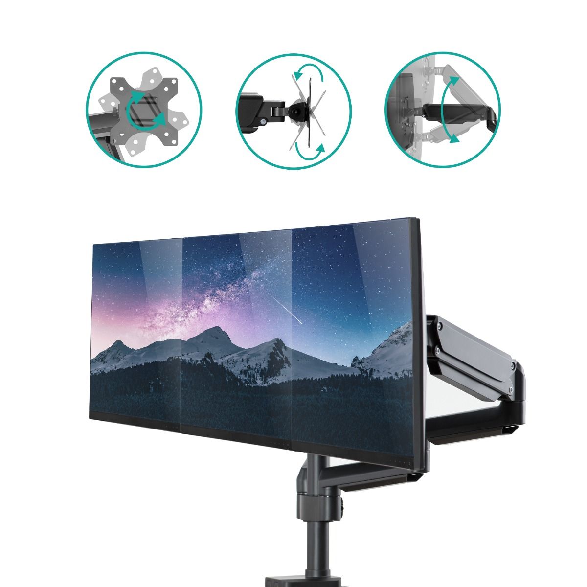 activiva ErgoLife Triple Monitor Screen Gas Spring Monitor Arm 3