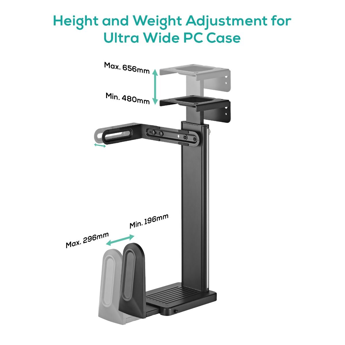 activiva Ultra-Wide Adjustable Wall & Under-Desk PC Mount 3