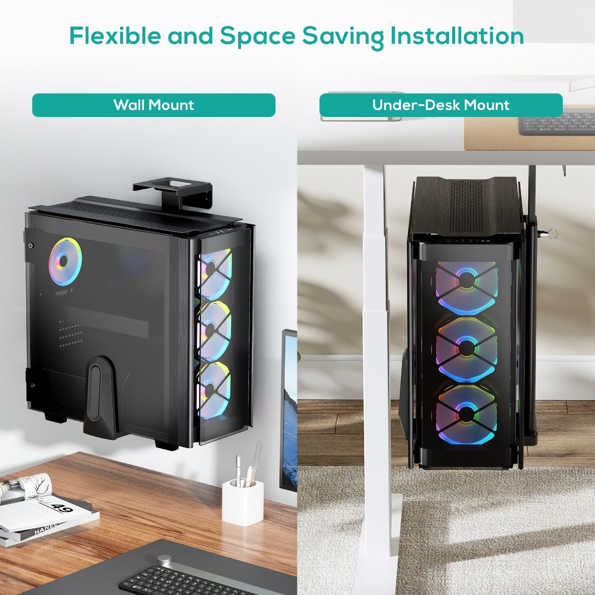 activiva Ultra-Wide Adjustable Wall & Under-Desk PC Mount 4