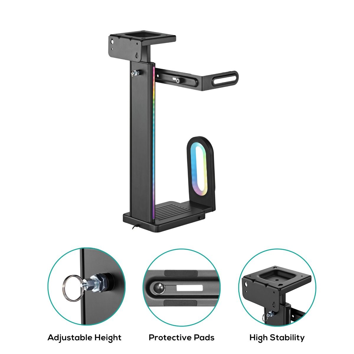 activiva RGB Ultra-Wide Adjustable Wall & Under-Desk Gaming PC Mount 5