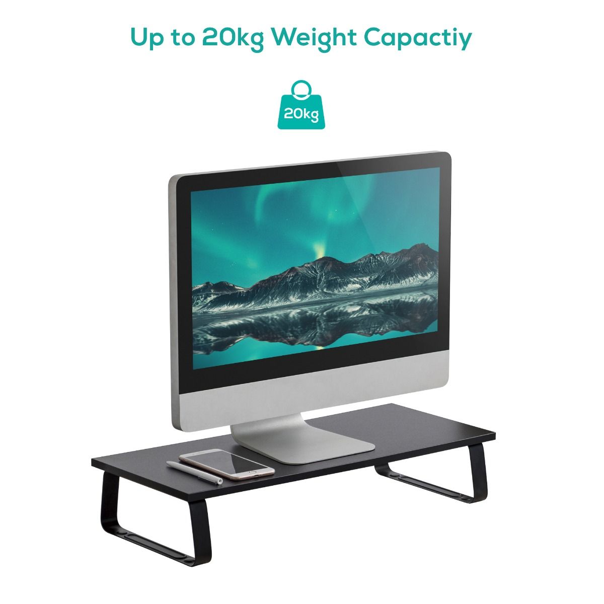 activiva Ergolife Black Monitor Stand Riser 4