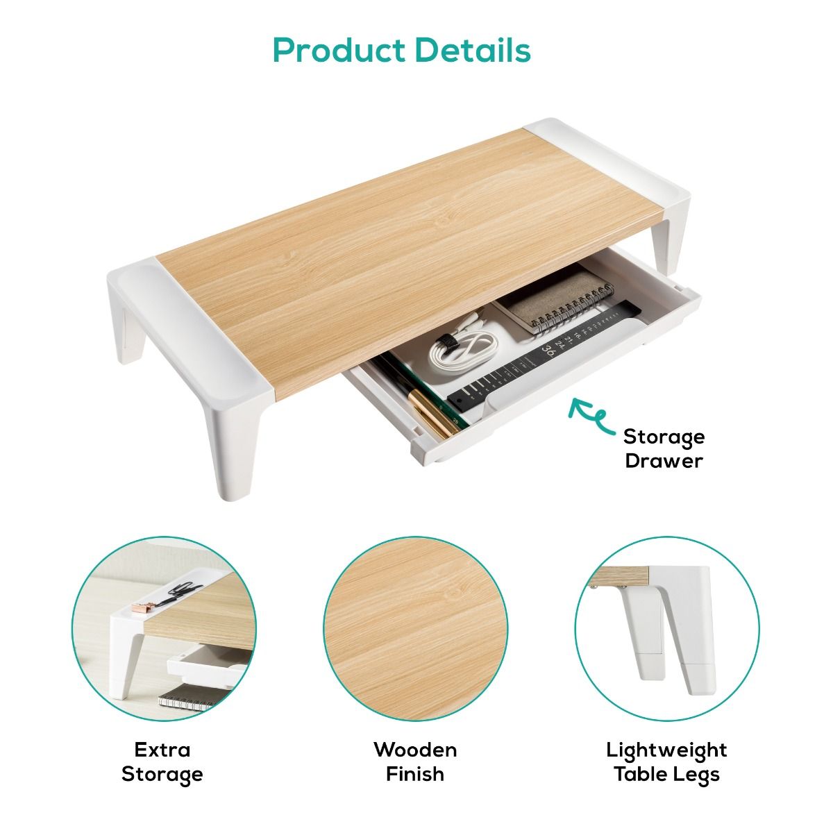 activiva Ergolife Monitor Stand Riser with Storage Drawer 3