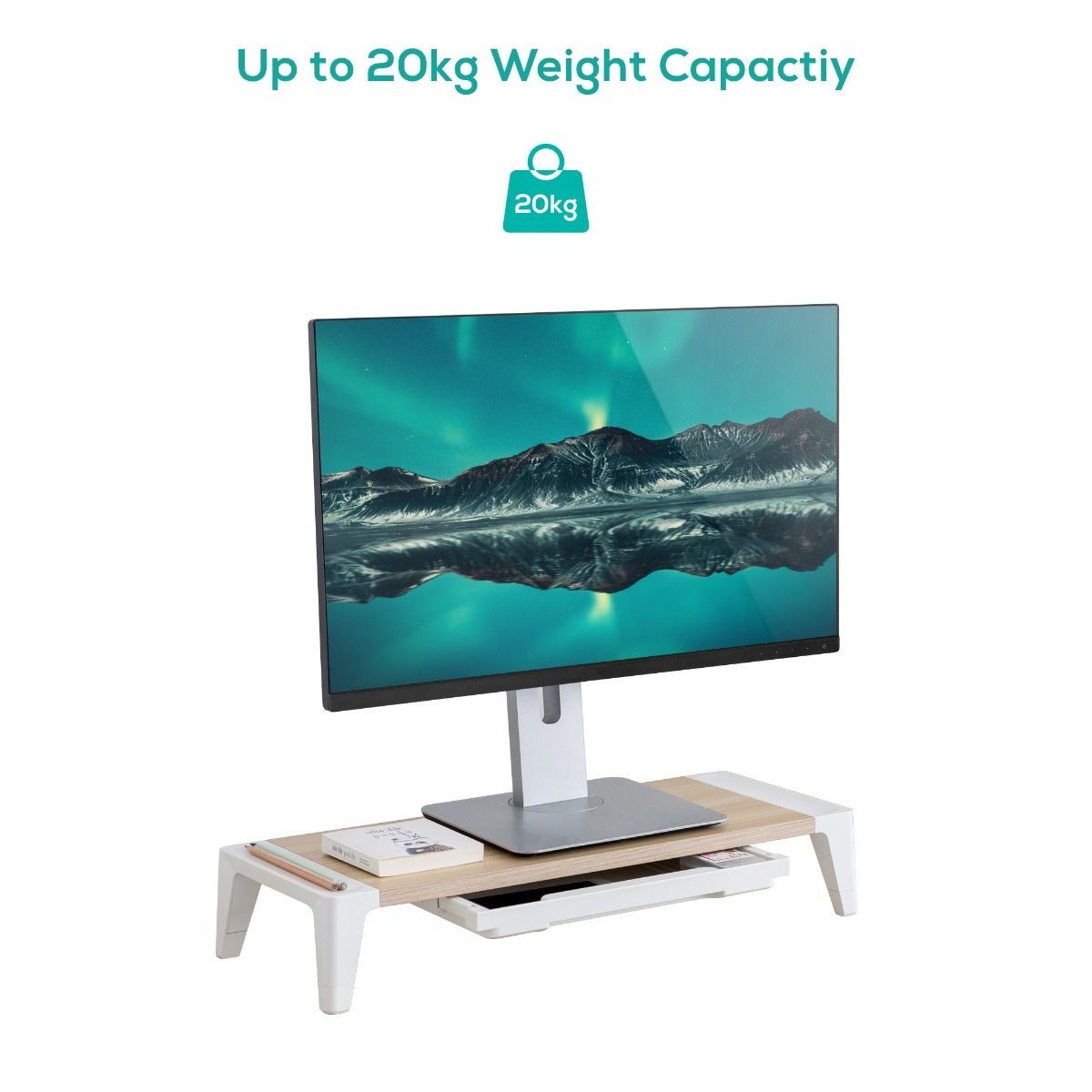 activiva Ergolife Monitor Stand Riser with Storage Drawer 4