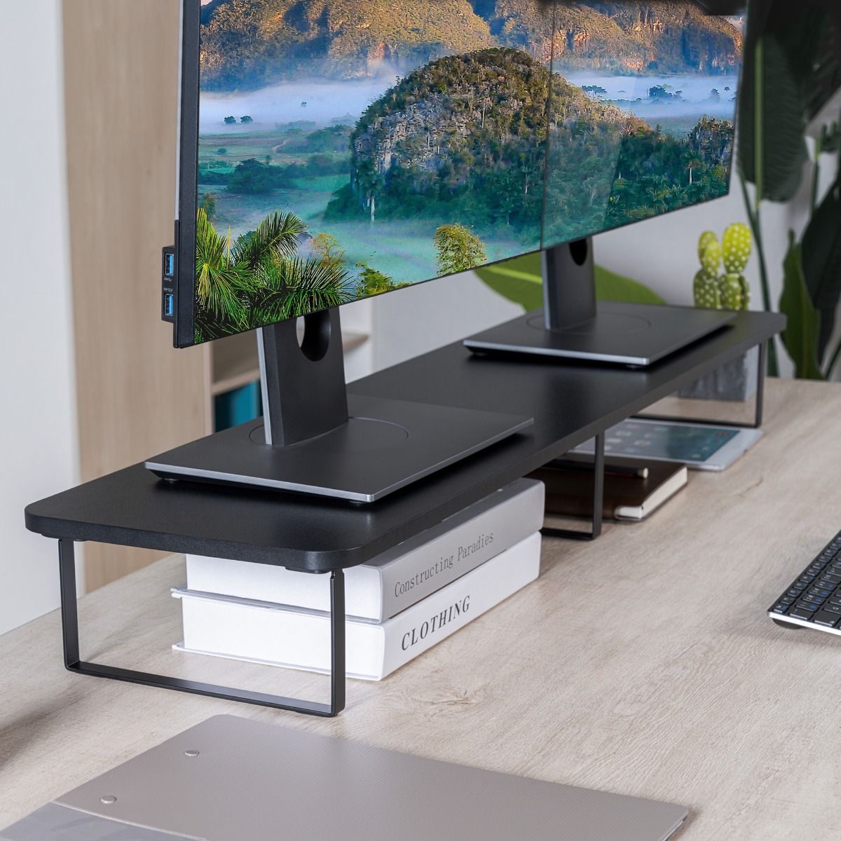 activiva Black Dual Monitor Riser 4