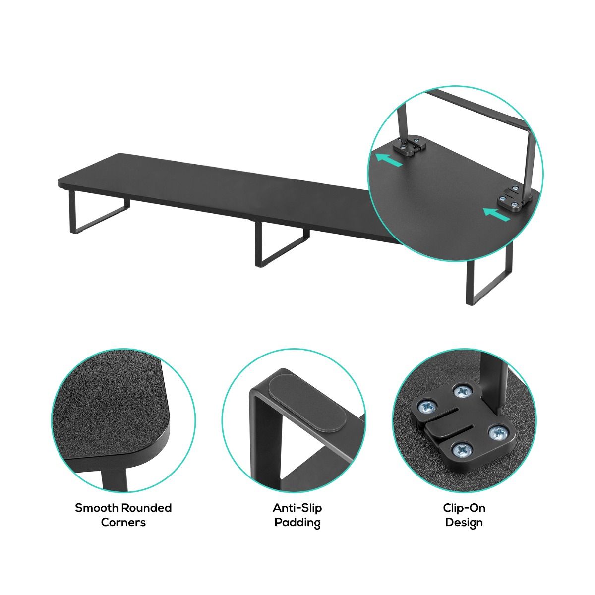 activiva Black Dual Monitor Riser 6