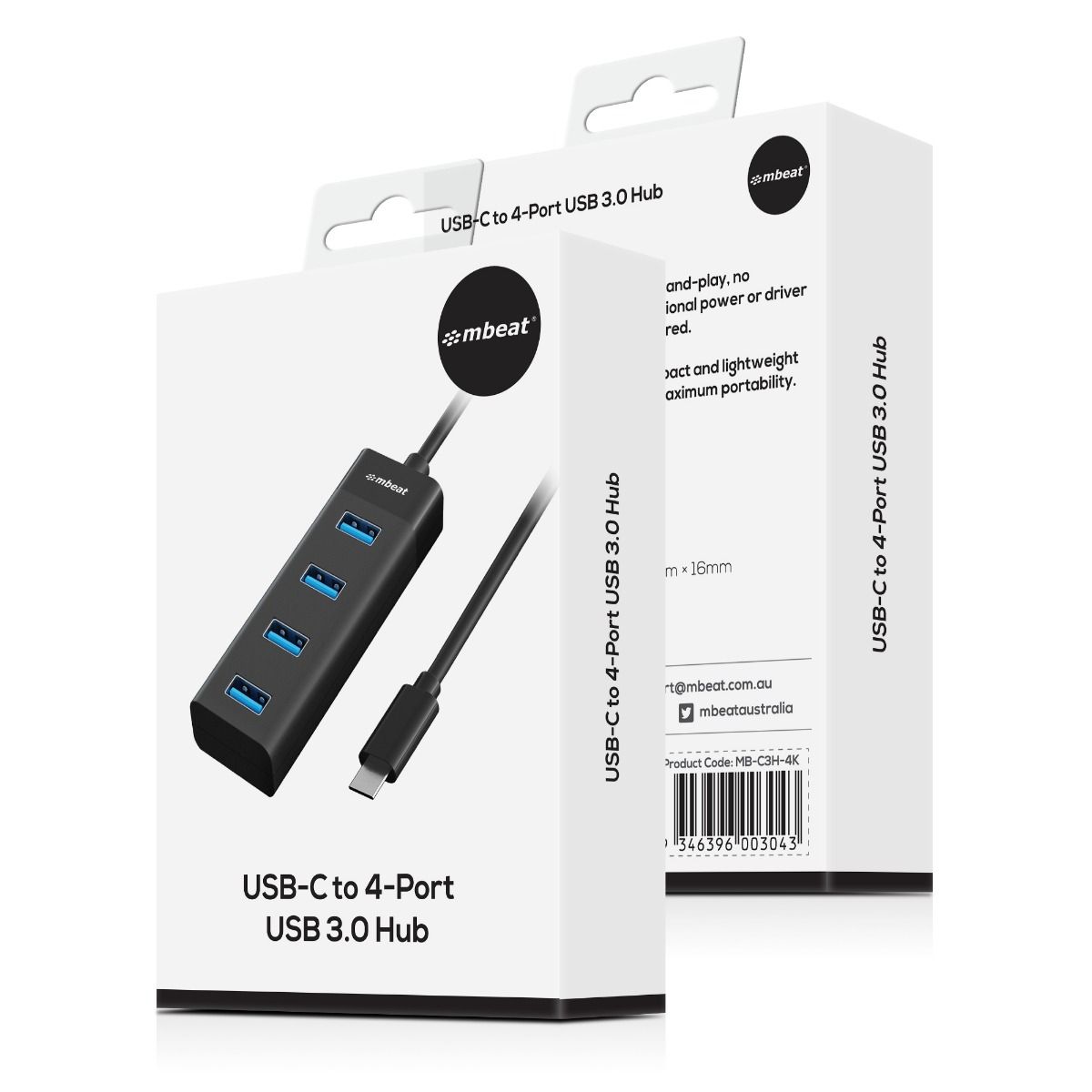 mbeat 4-Port USB-C Hub with USB-C DC Port 6