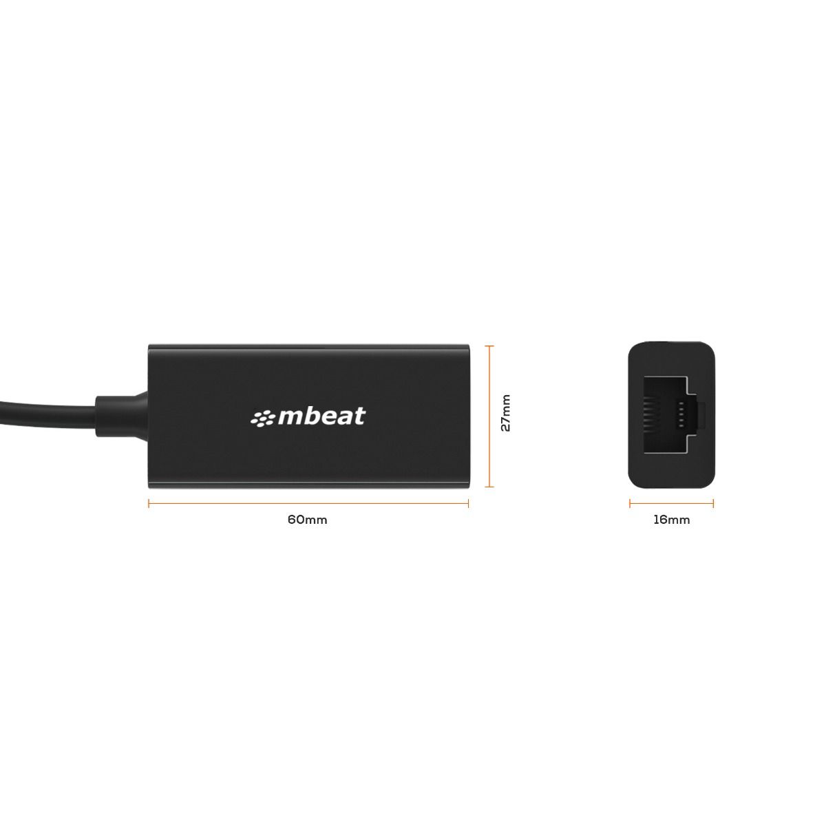 mbeat USB-C Gigabit LAN Ethernet Adapter - Black 7