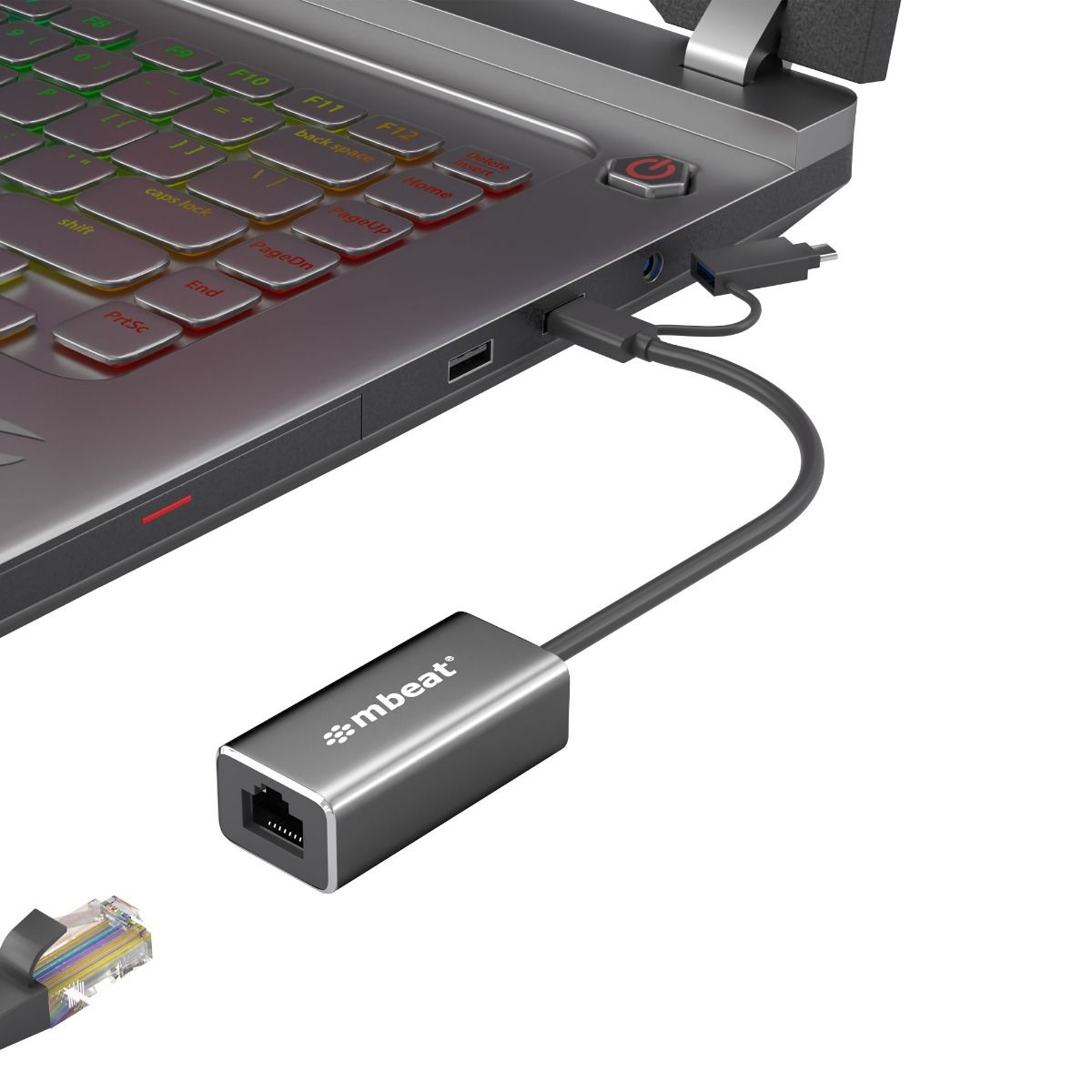 mbeat 2-in-1 USB 3.1 Gigabit LAN Adapter with USB-C Converter 3