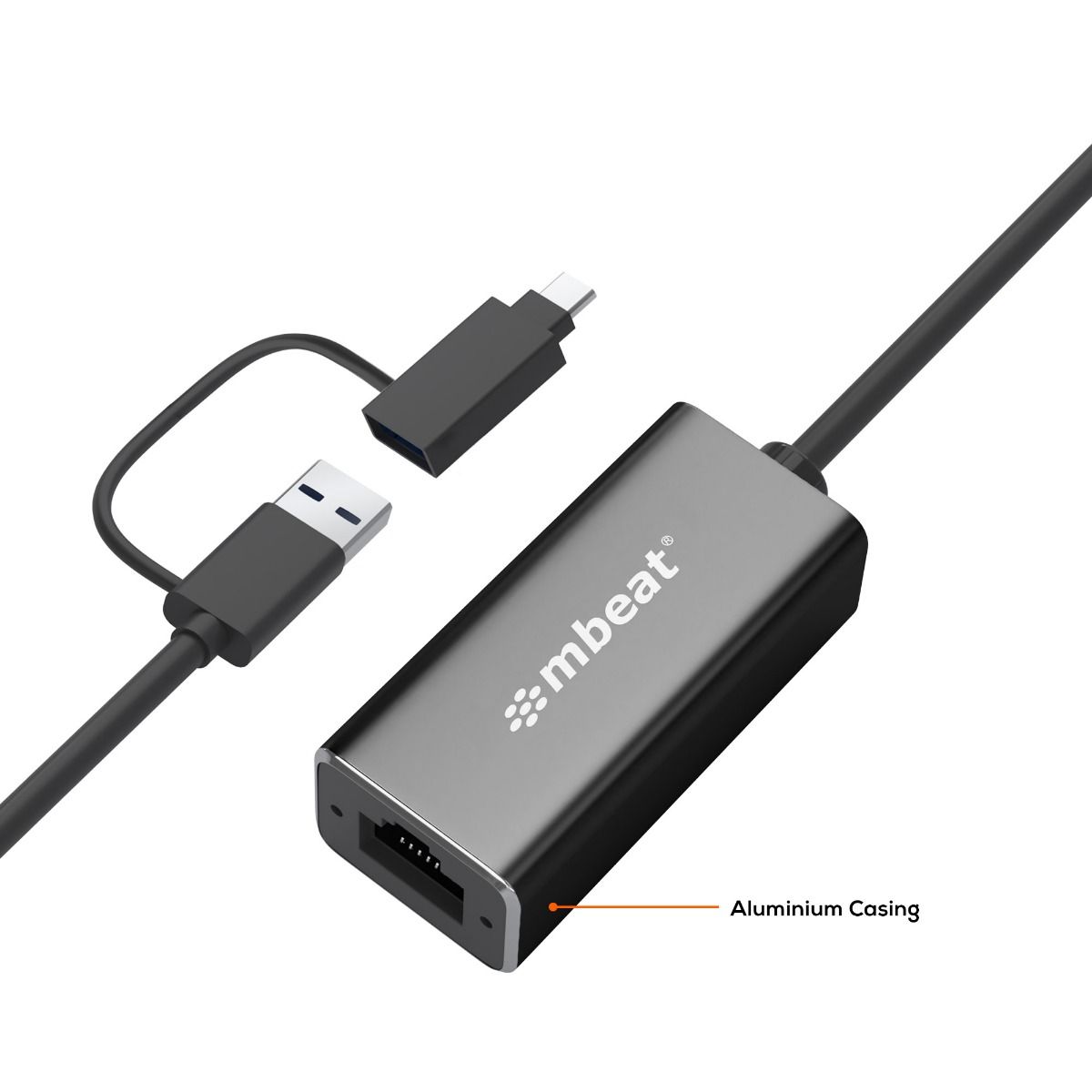 mbeat 2-in-1 USB 3.1 Gigabit LAN Adapter with USB-C Converter 4