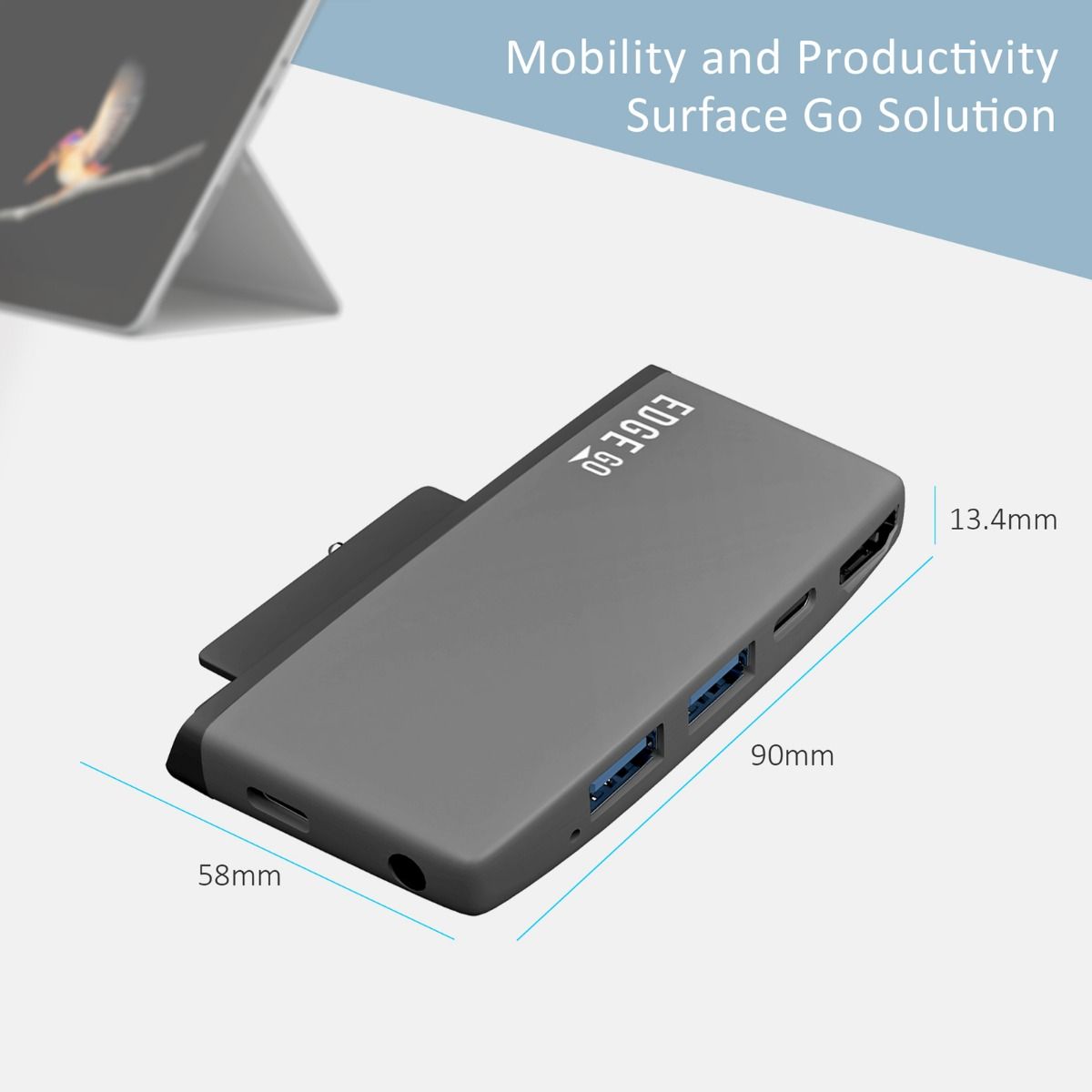 mbeat Edge Go Multifunction USB- C Hub for Microsoft Surface Go 4