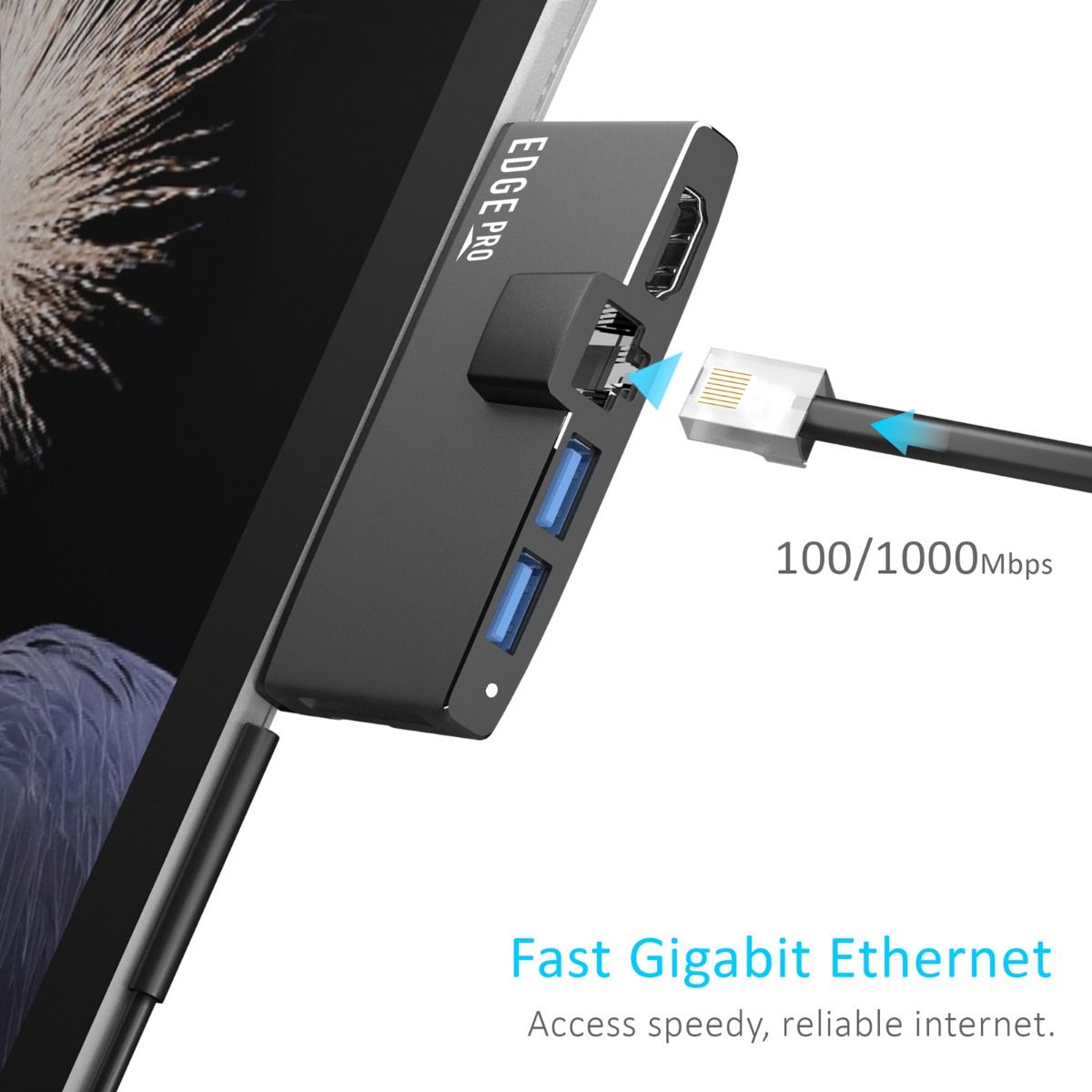mbeat Edge Pro Multifunction USB- C Hub with LAN for Microsoft Surface Pro Gen 5/6 5