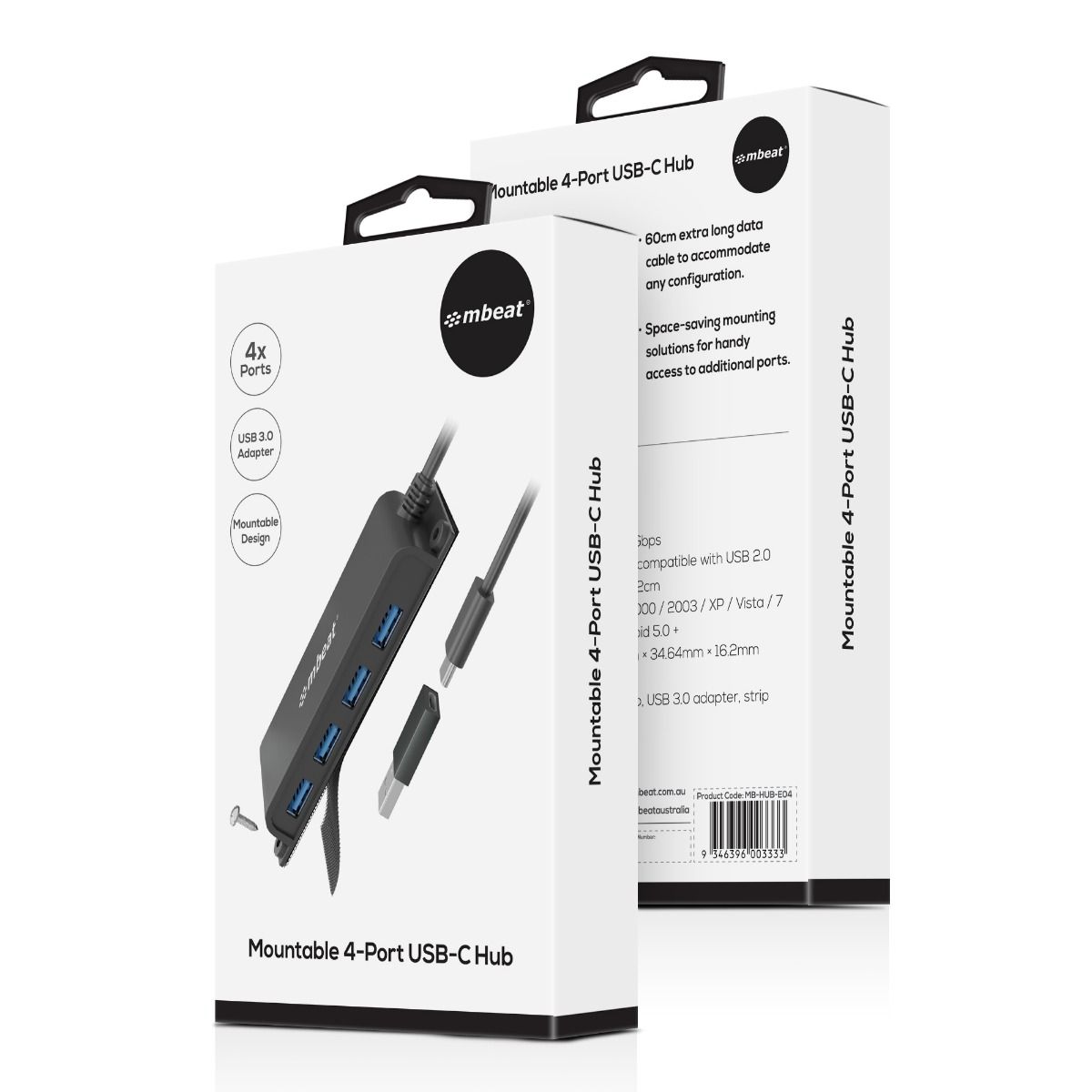 mbeat Mountable 4-Port USB-C Hub 6