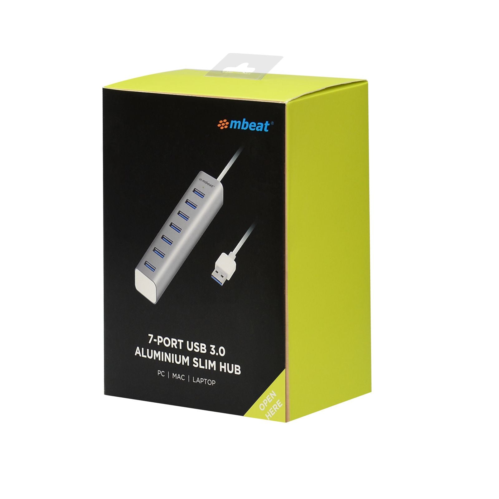 mbeat 7-Port USB 3.0 Aluminum Slim Hub With Power For PC and MAC 5