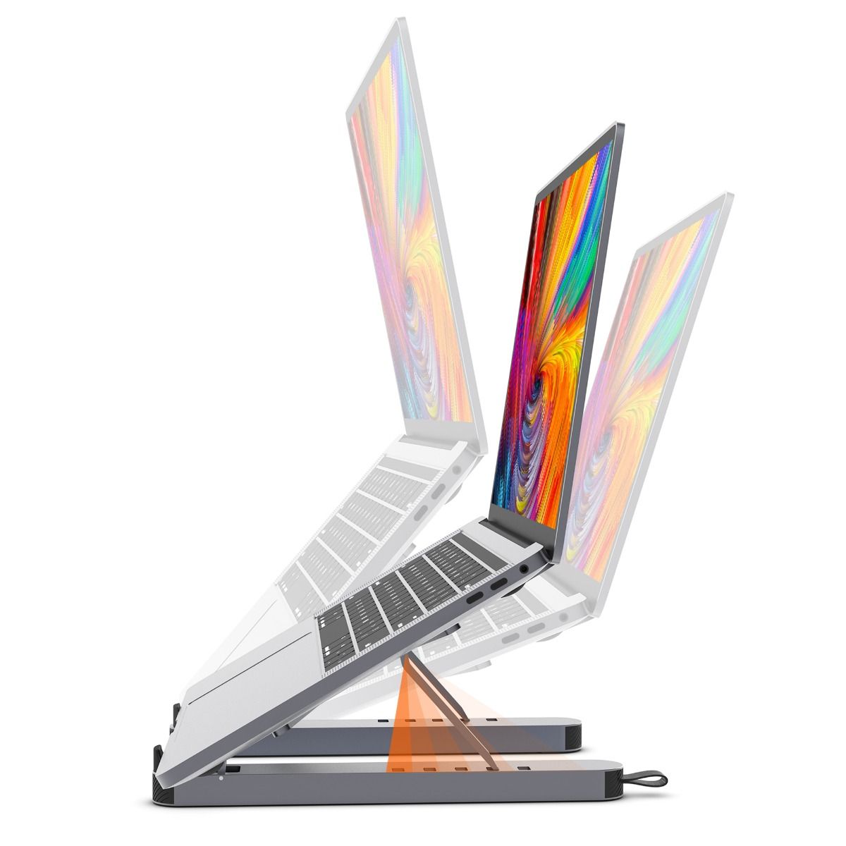 mbeat Stage P5 Portable Laptop Stand with USB-C Docking Station - Space Grey 3