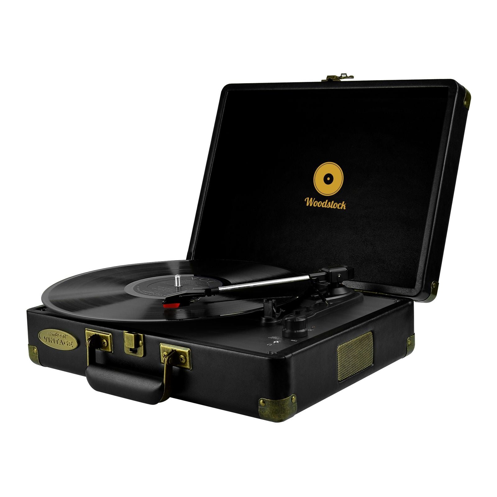 mbeat Woodstock Black Retro Turntable 3