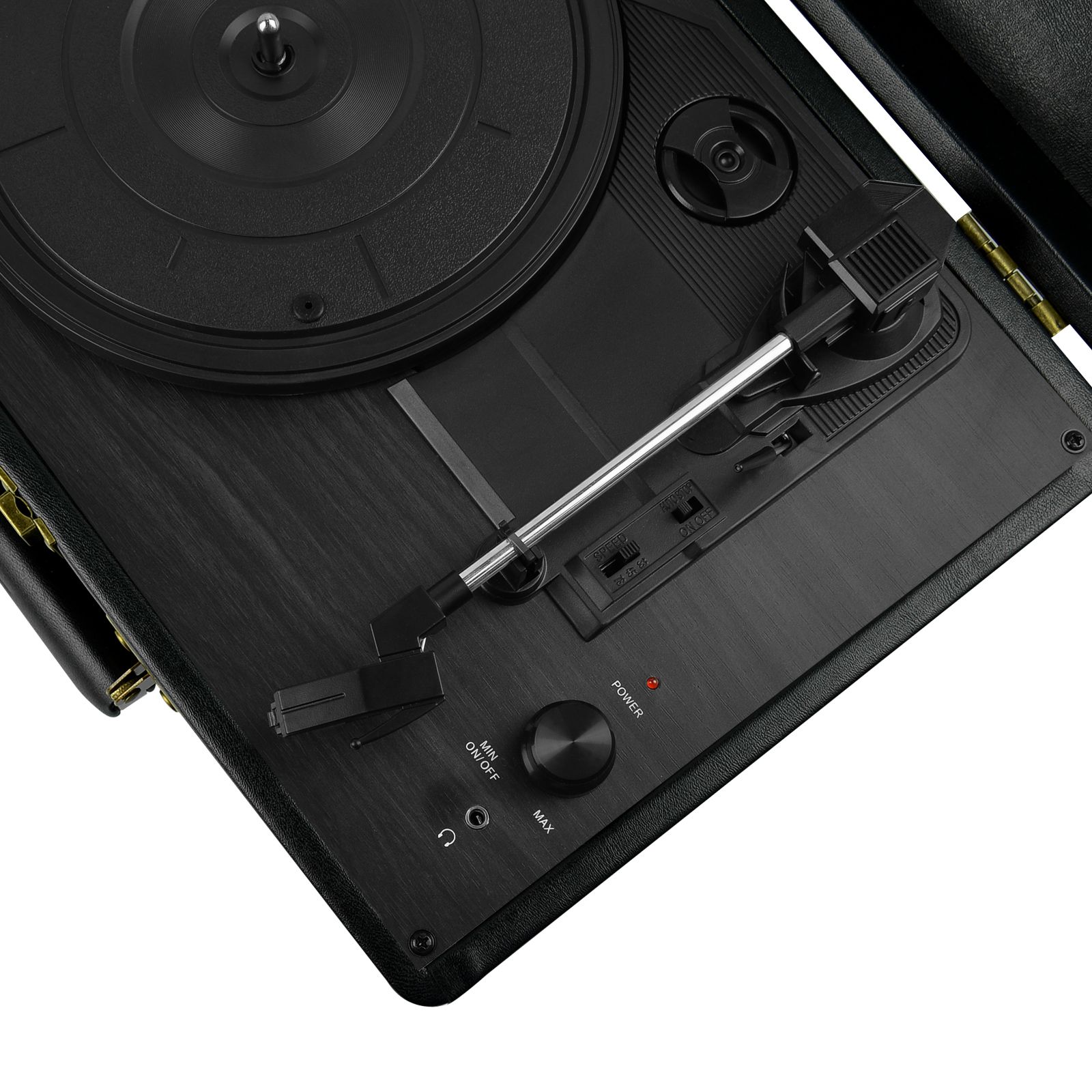 mbeat Woodstock Black Retro Turntable 4