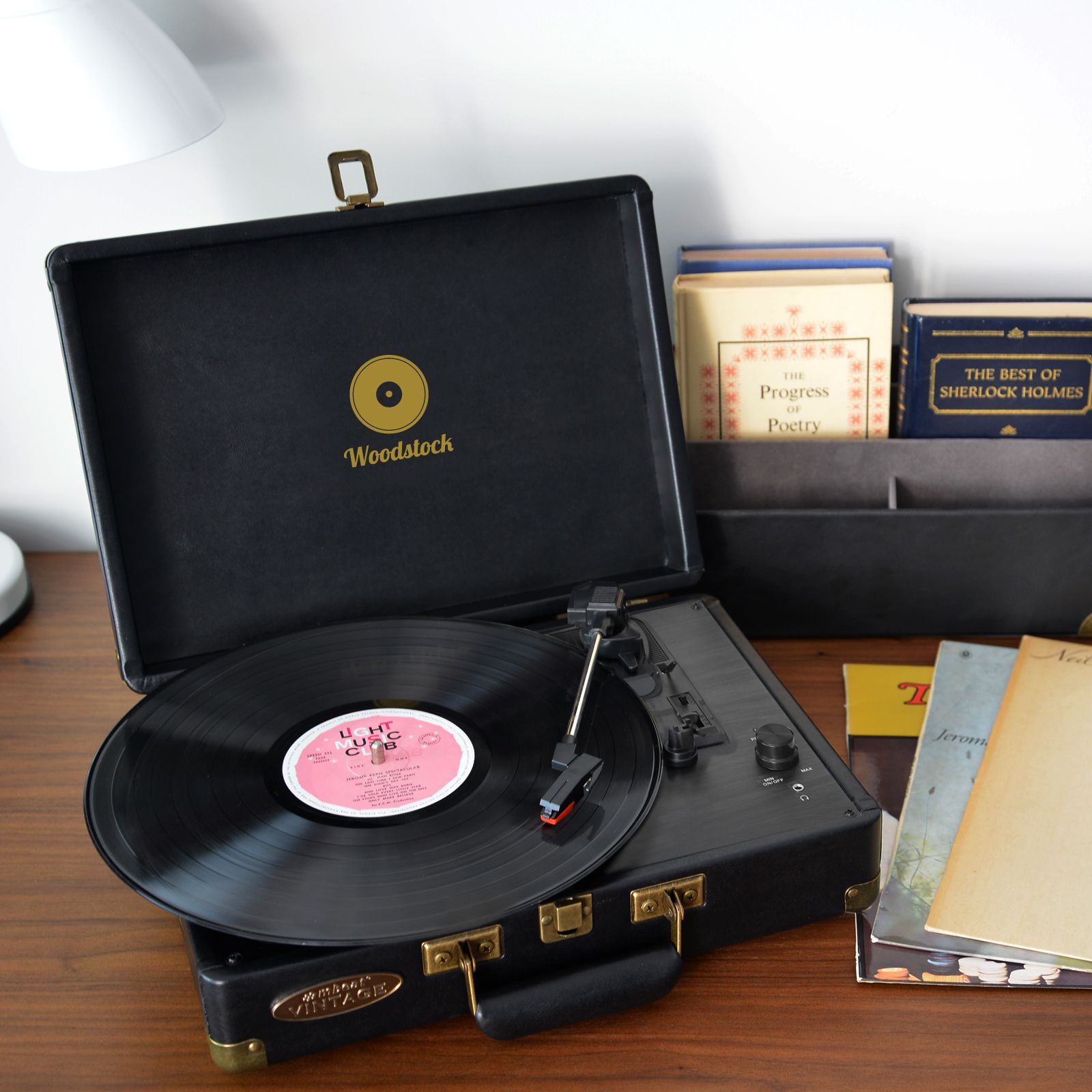 mbeat Woodstock Black Retro Turntable 6
