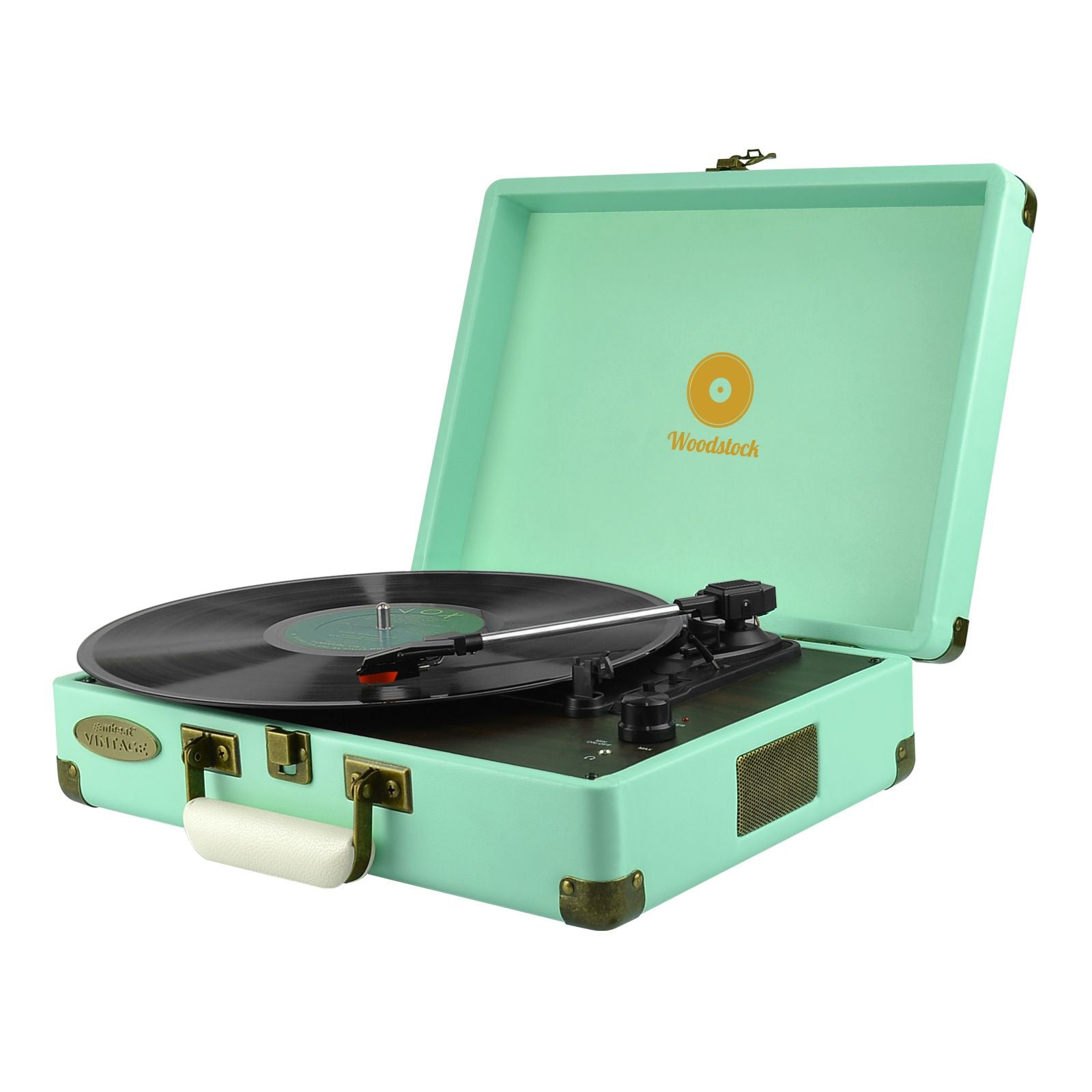 mbeat Woodstock Tiffany Blue Retro Turntable 3
