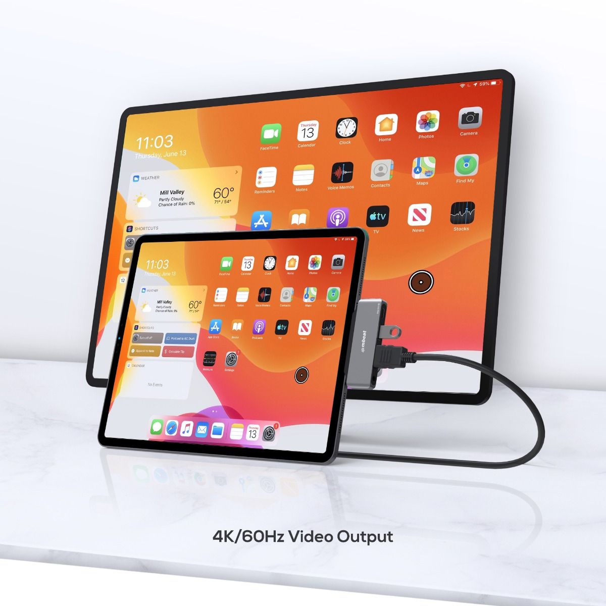 mbeat Elite Mini 4-In-1 USB-C Mobile Hub for iPad Pro, USB-C Tablet and Laptop 7