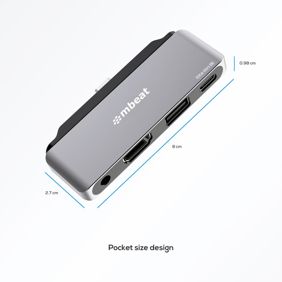 mbeat Elite Mini 4-In-1 USB-C Mobile Hub for iPad Pro, USB-C Tablet and Laptop 8