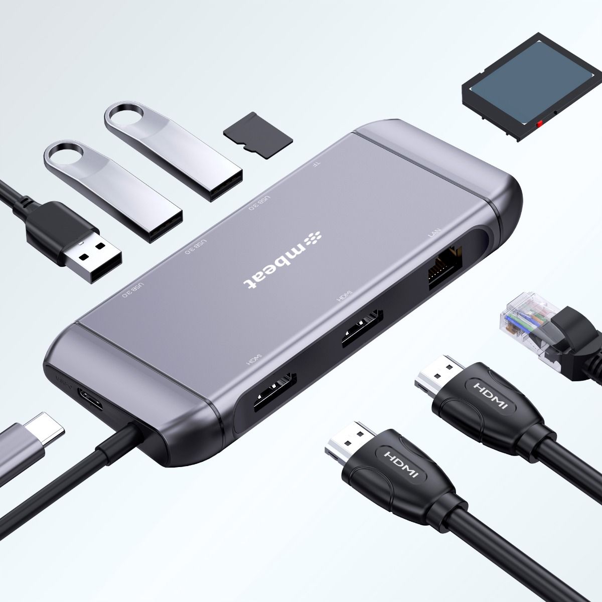 mbeat Elite X11 Dual HDMI USB-C Multifunction Docking Station 3