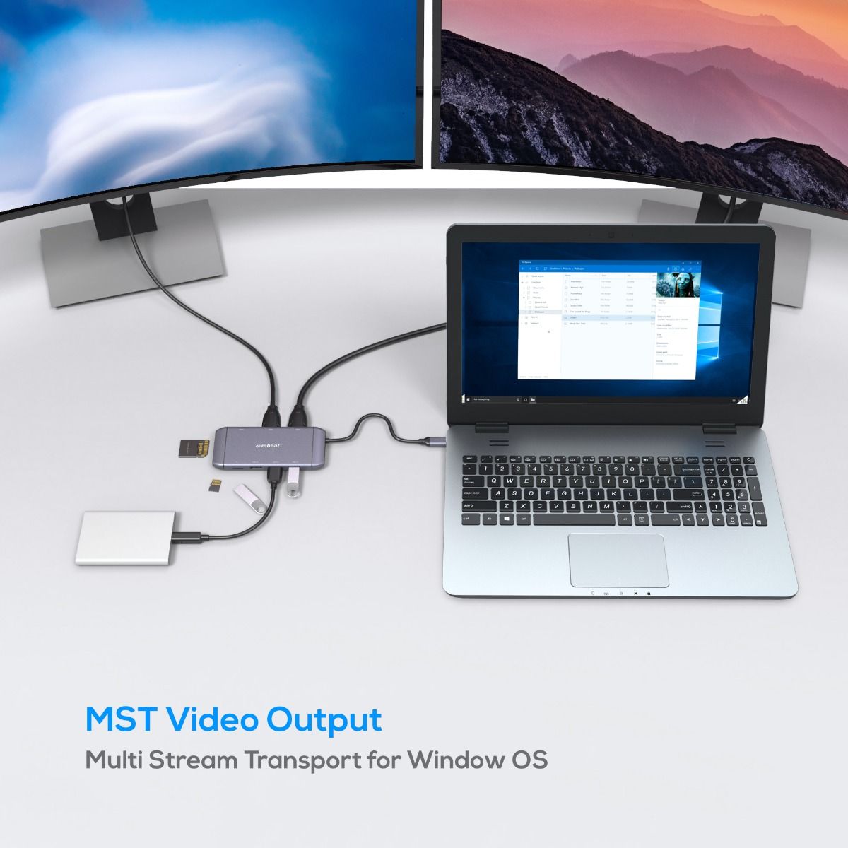 mbeat Elite X11 Dual HDMI USB-C Multifunction Docking Station 5