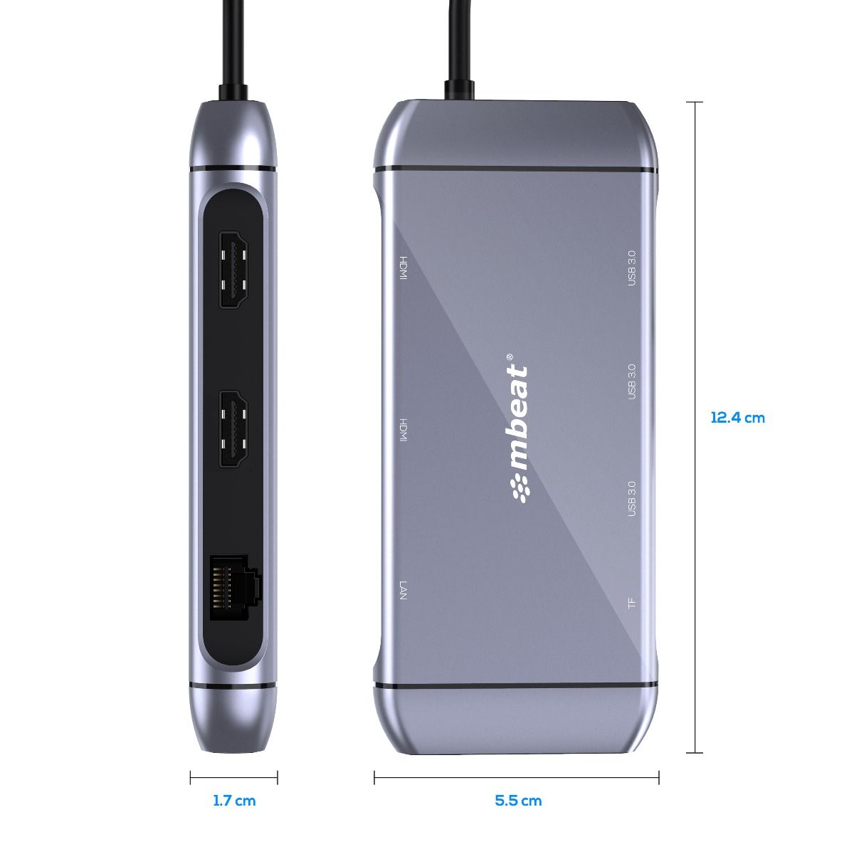 mbeat Elite X11 Dual HDMI USB-C Multifunction Docking Station 9