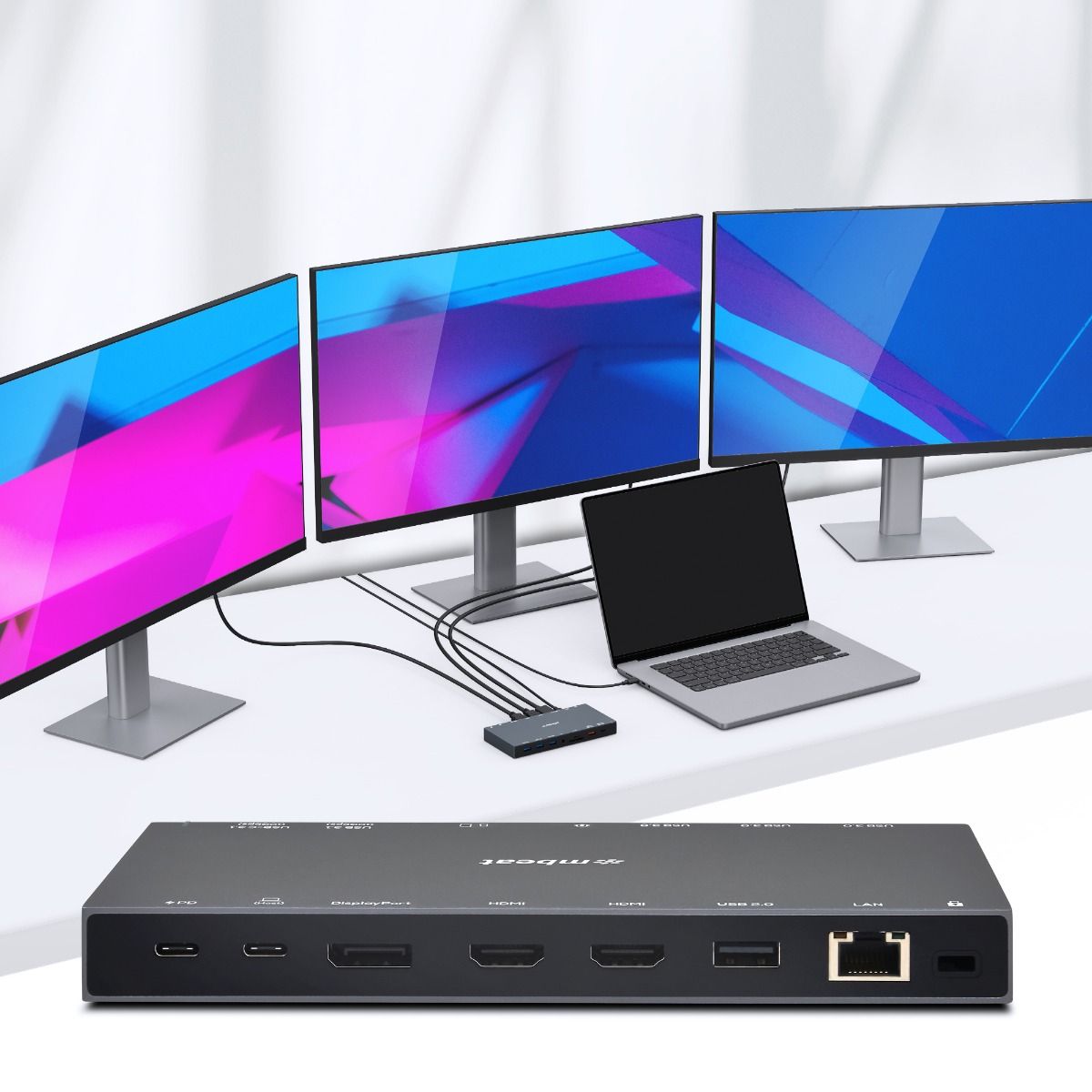 mbeat 15-in-1 Triple Display USB-C Dock (2 x HDMI & 1 x Display Port) 3
