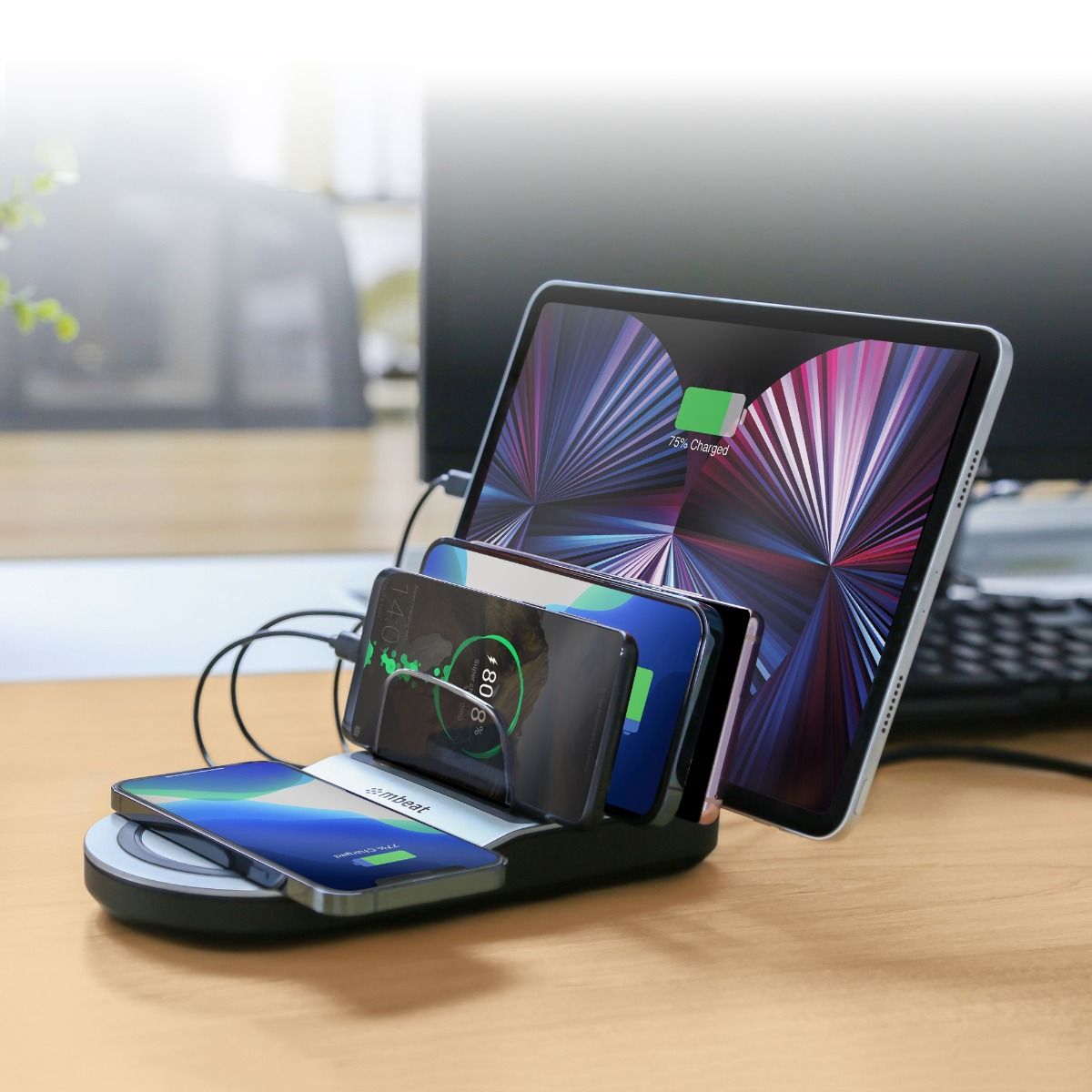 mbeat Gorilla Power 50W Qi Certified Multi-Device USB & Wireless Charging Dock 4