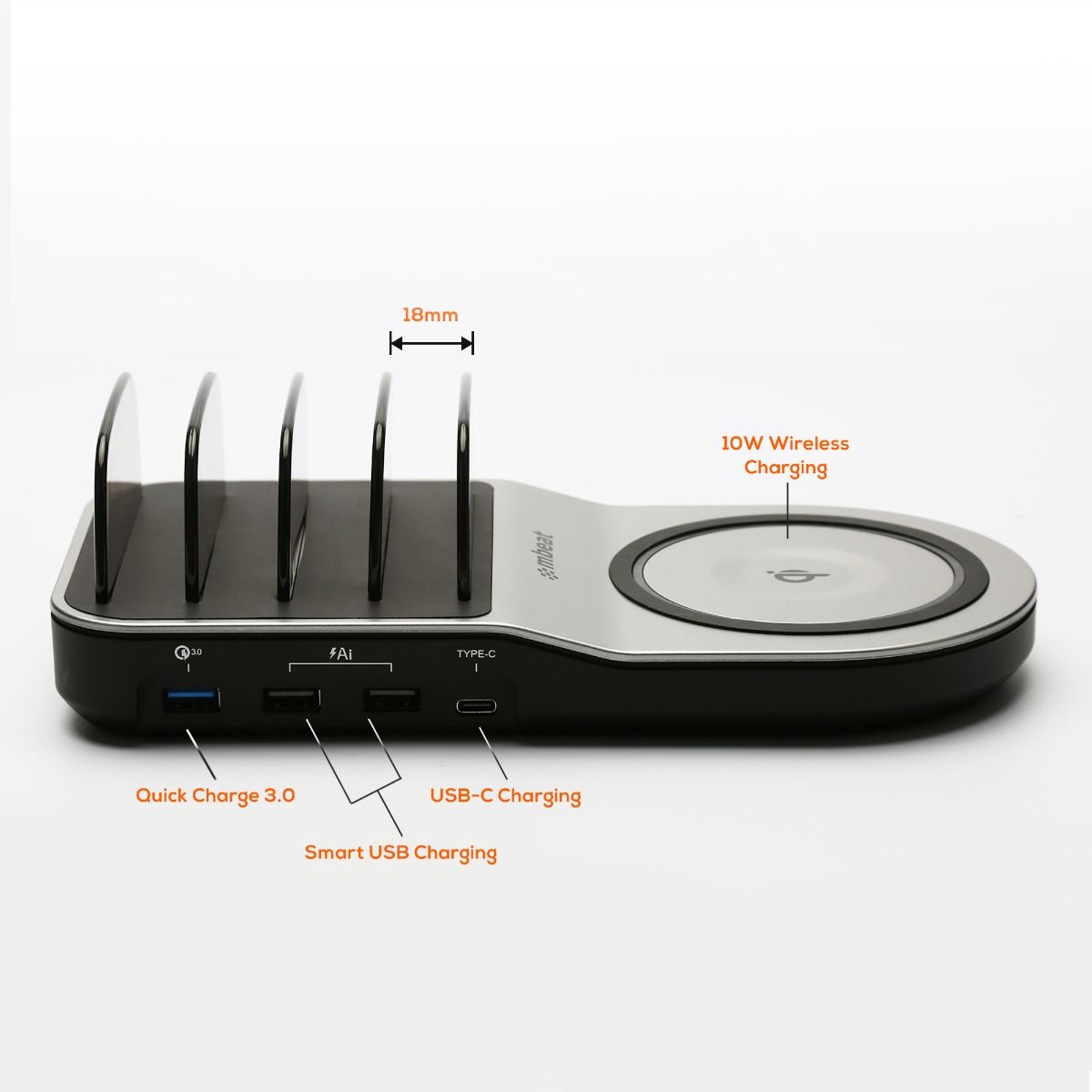 mbeat Gorilla Power 50W Qi Certified Multi-Device USB & Wireless Charging Dock 5