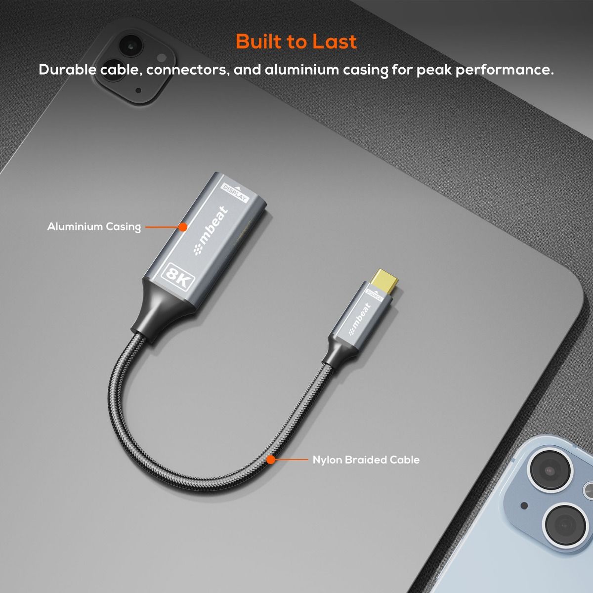 mbeat Tough Link 8K USB-C to HDMI Adapter - Space Grey 5