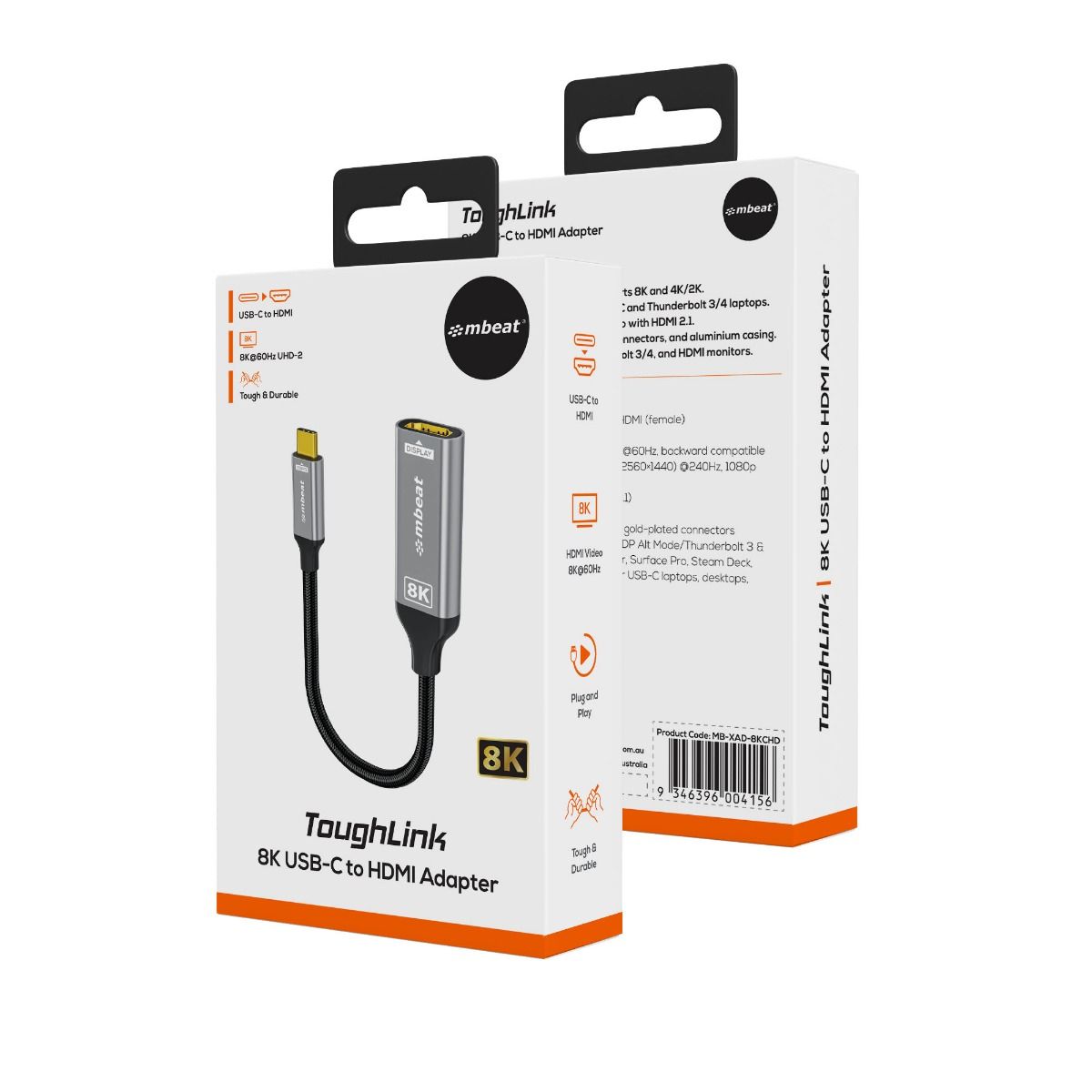mbeat Tough Link 8K USB-C to HDMI Adapter - Space Grey 6