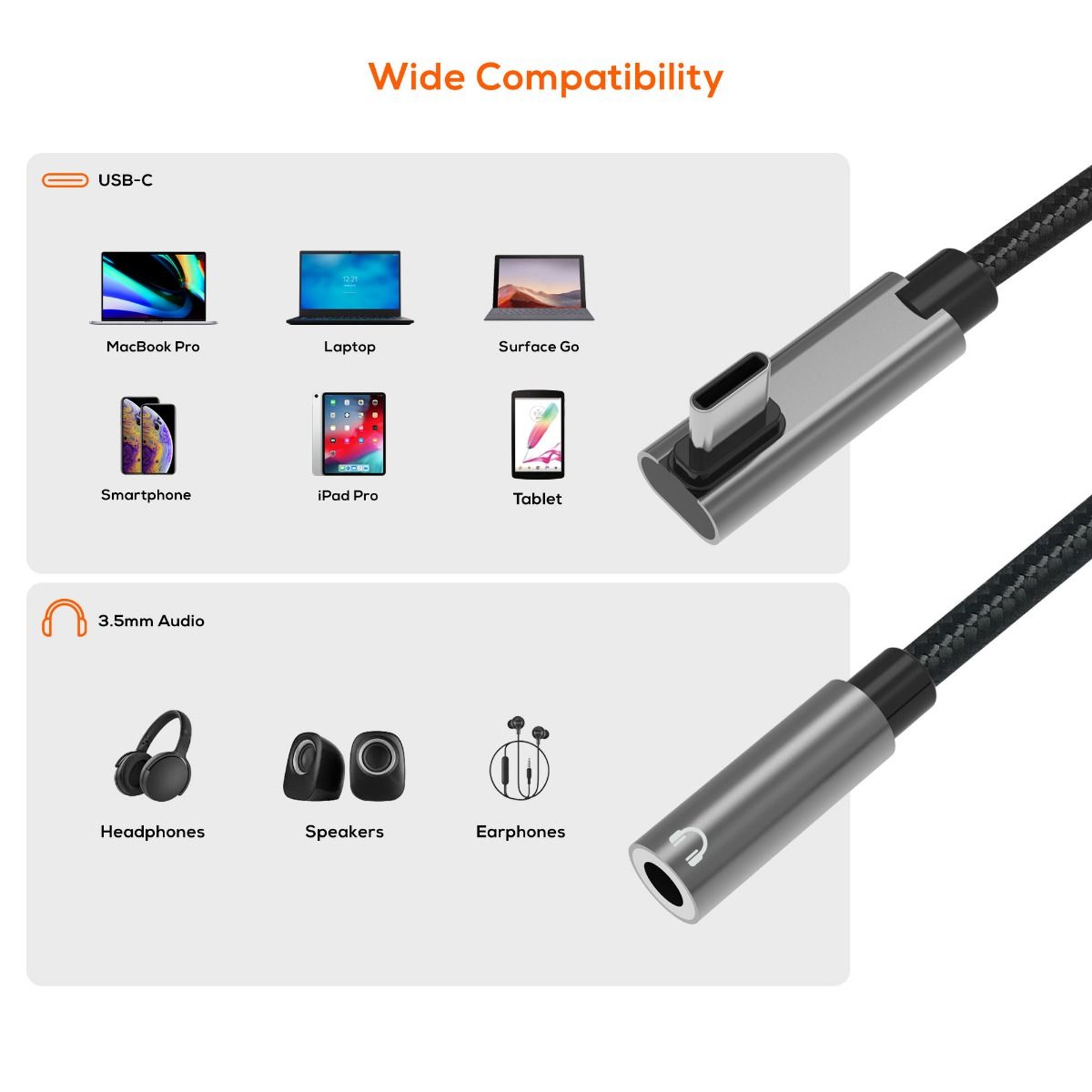 mbeat Elite USB-C to 3.5 Audio Adapter - Space Grey 6