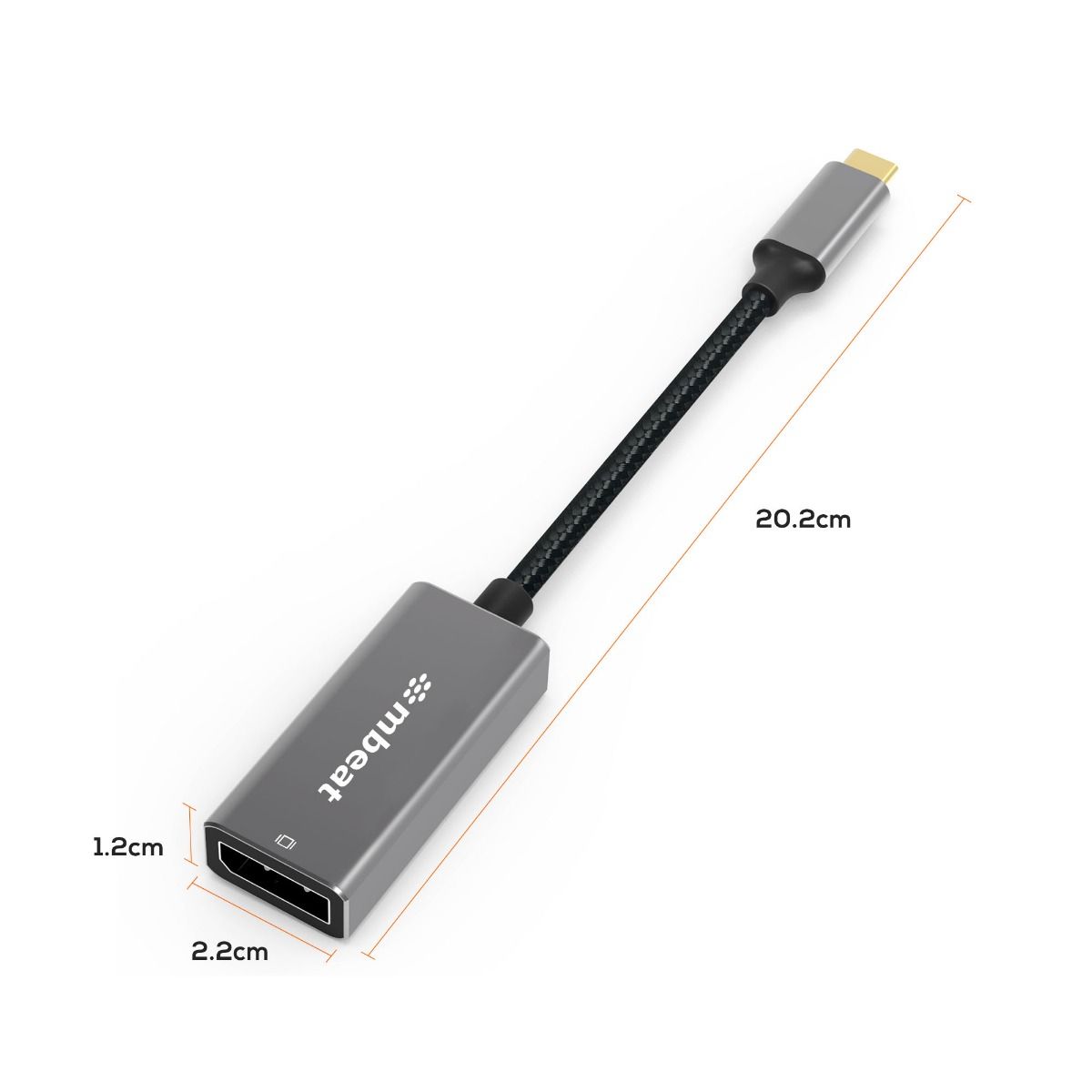 mbeat Elite USB-C to Display Port Adapter - Space Grey 7