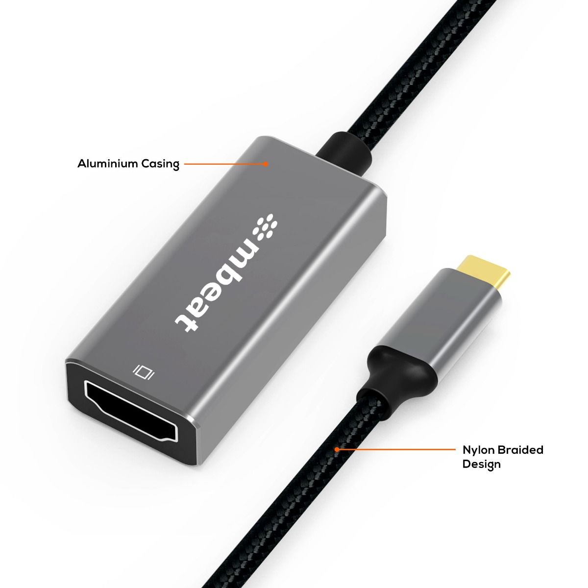 mbeat Elite USB-C to HDMI Adapter - Space Grey 5