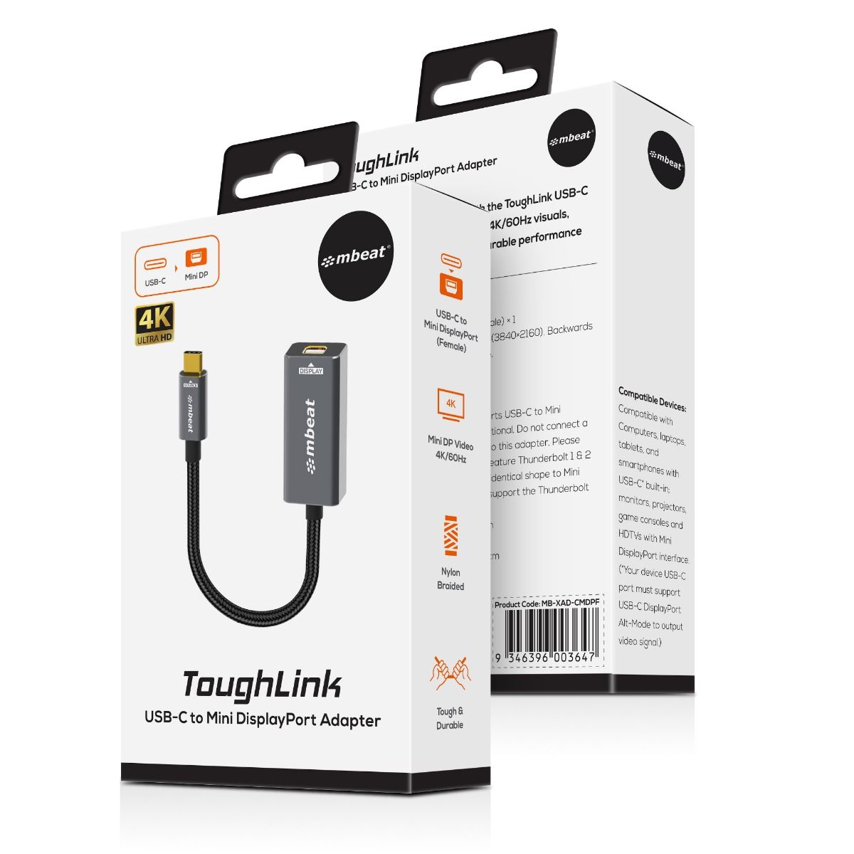 mbeat Tough Link USB-C to Mini DisplayPort Adapter 5