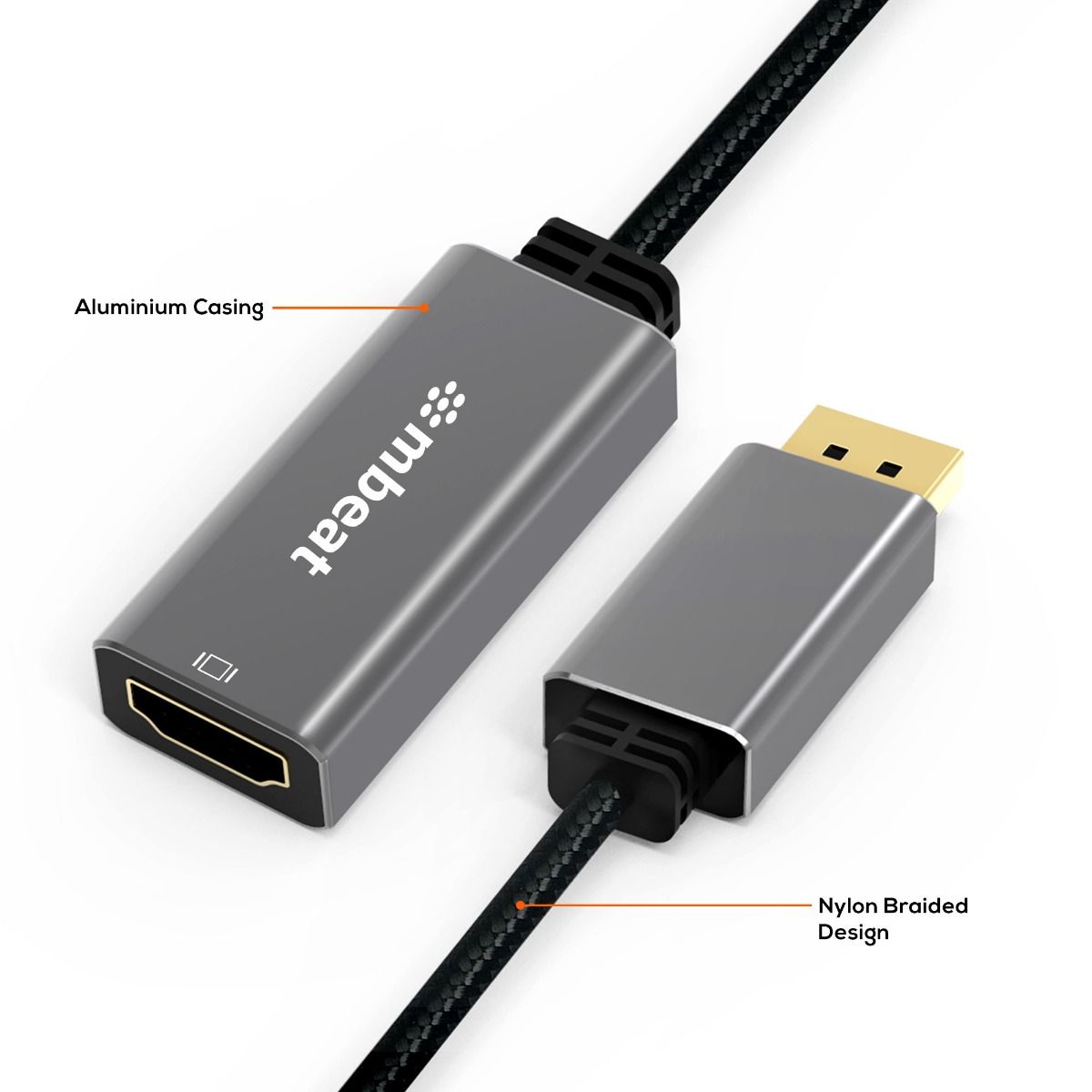 mbeat Elite Display Port to HDMI Adapter - Space Grey 5