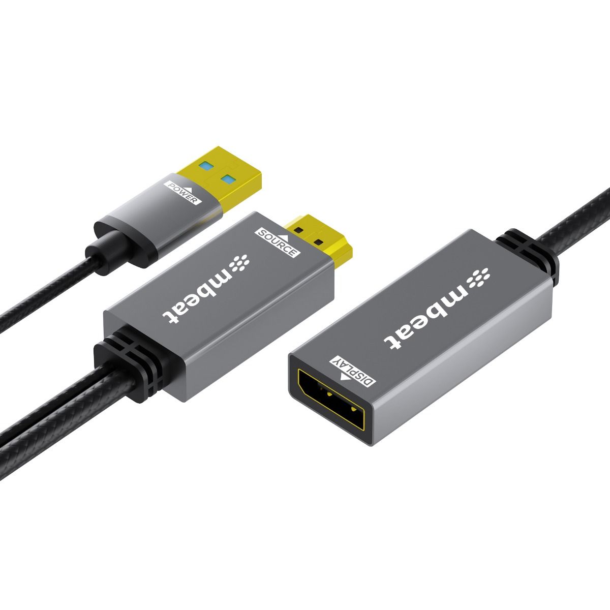 mbeat Tough Link HDMI to DisplayPort Adapter with USB Power 4