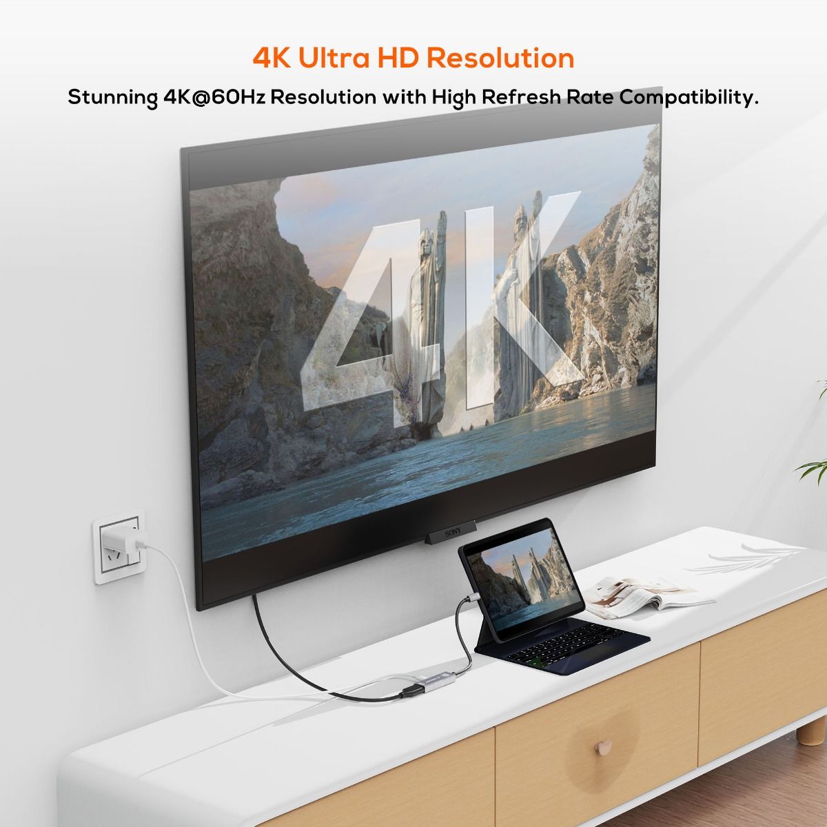 mbeat Tough Link USB-C to DP Adapter with 100W PD - Space Grey 3