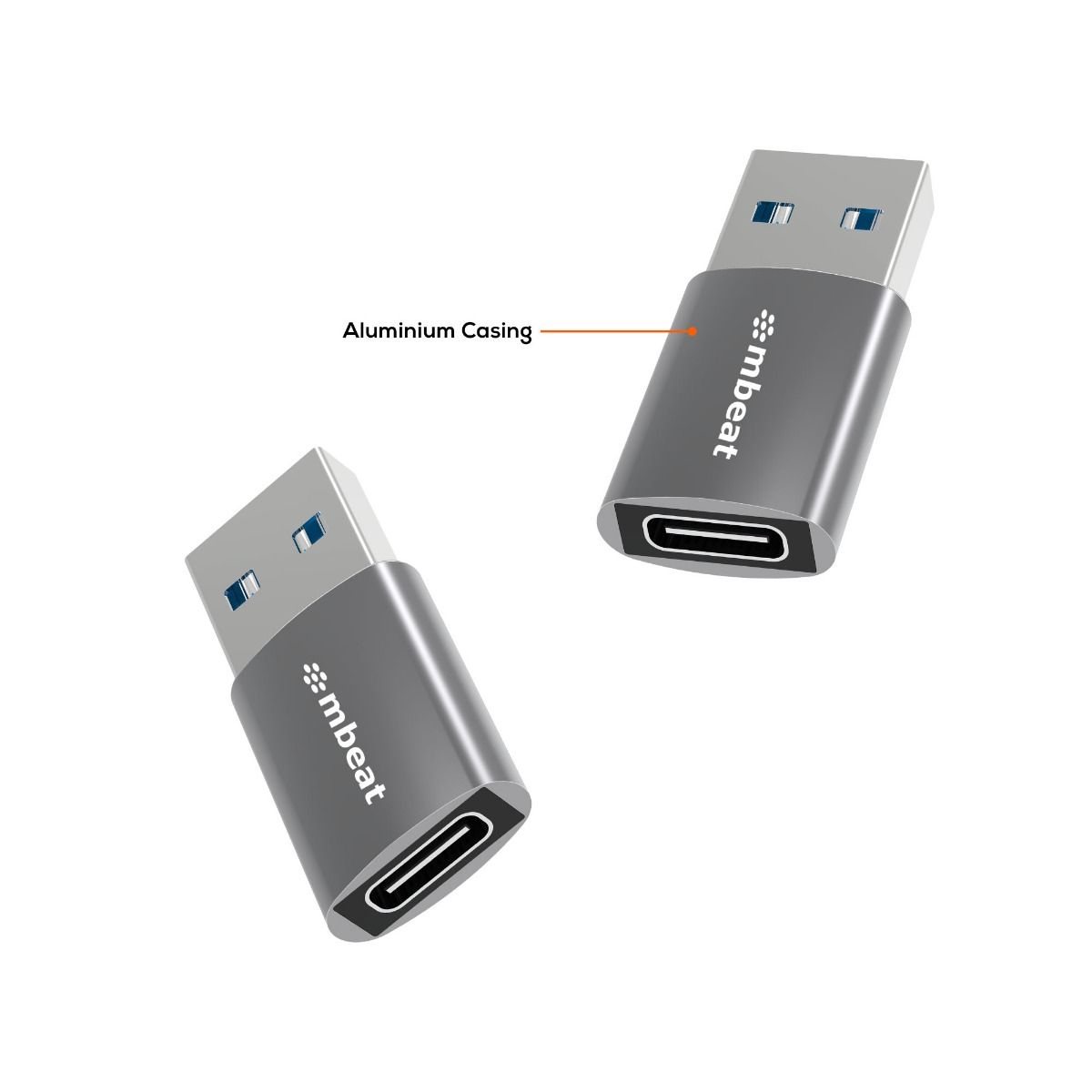 mbeat Elite USB 3.0 (Male) to USB-C (Female) Adapter - Space Grey 5
