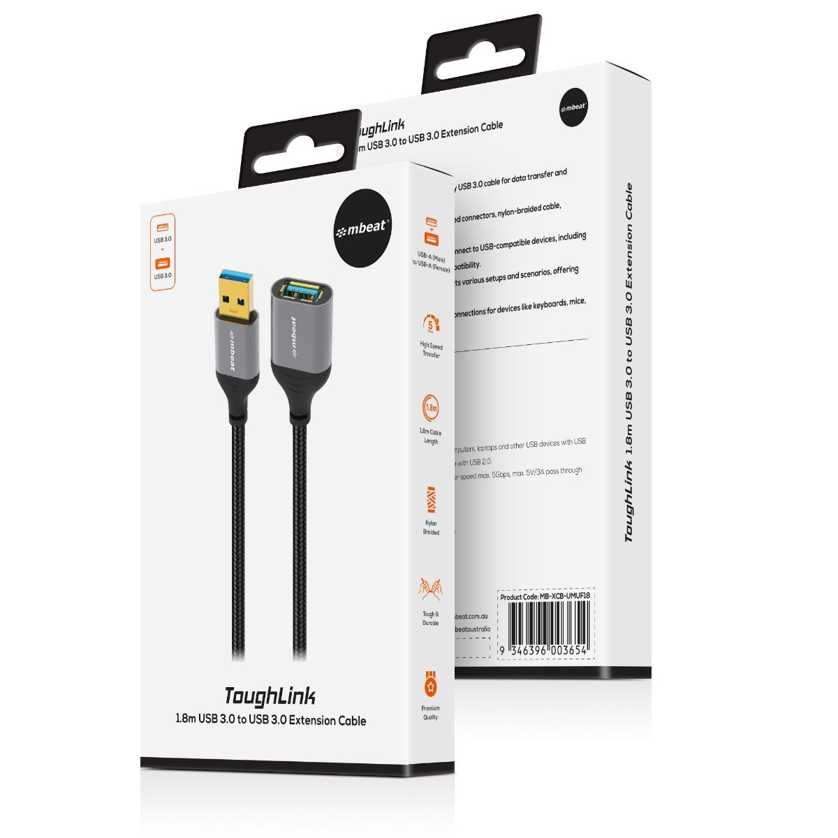 mbeat Tough Link 1.8m USB 3.0 to USB 3.0 Extension Cable 5