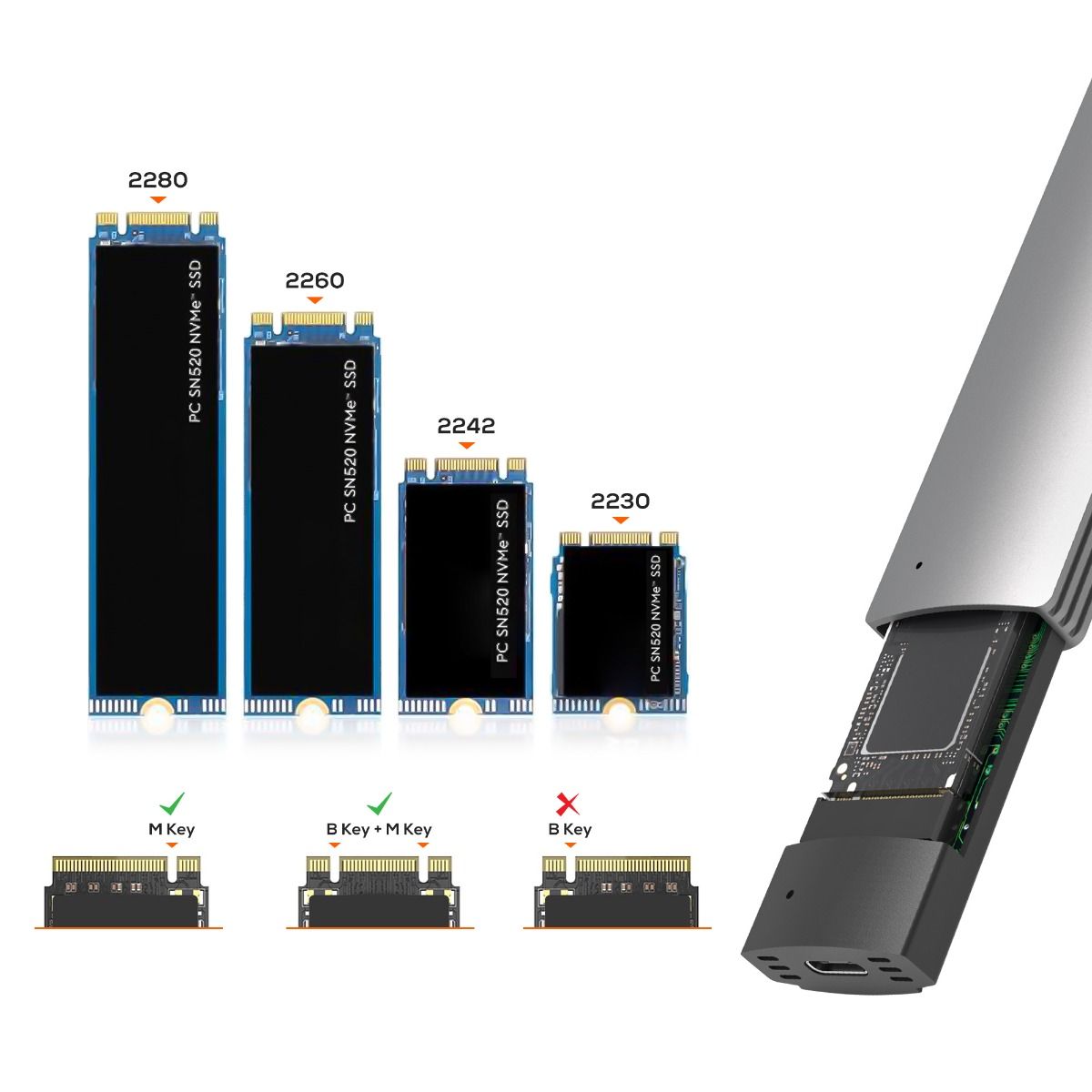 mbeat 10Gbps M.2 NVMe SATA SSD Enclosure 6