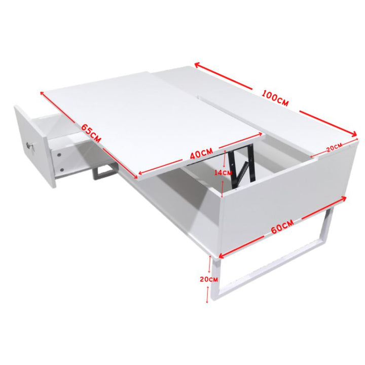 Lift Up White Coffee Table With Storage 3