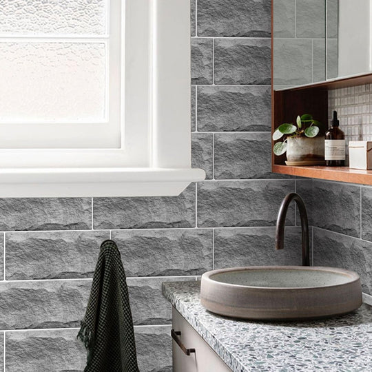 Waterproof Tiles Wallpaper Stickers Bathroom Kitchen Stone Brick 5